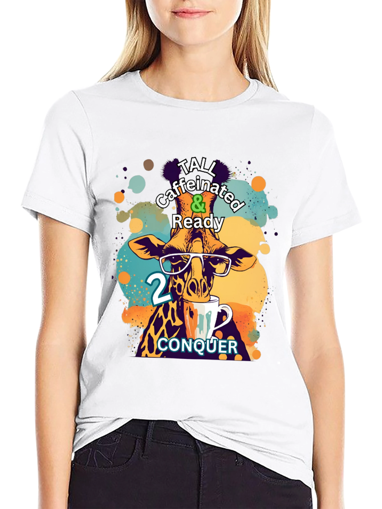 Tall Caffeinated & Ready Giraffe T-Shirt