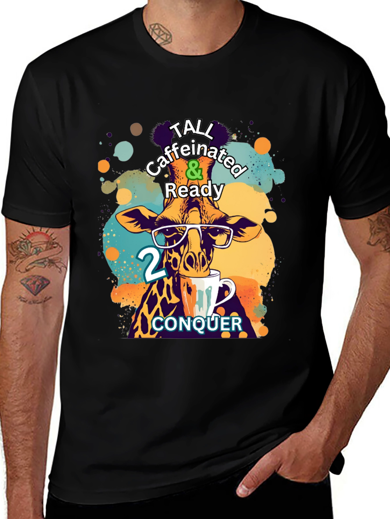 Tall Caffeinated & Ready Giraffe T-Shirt