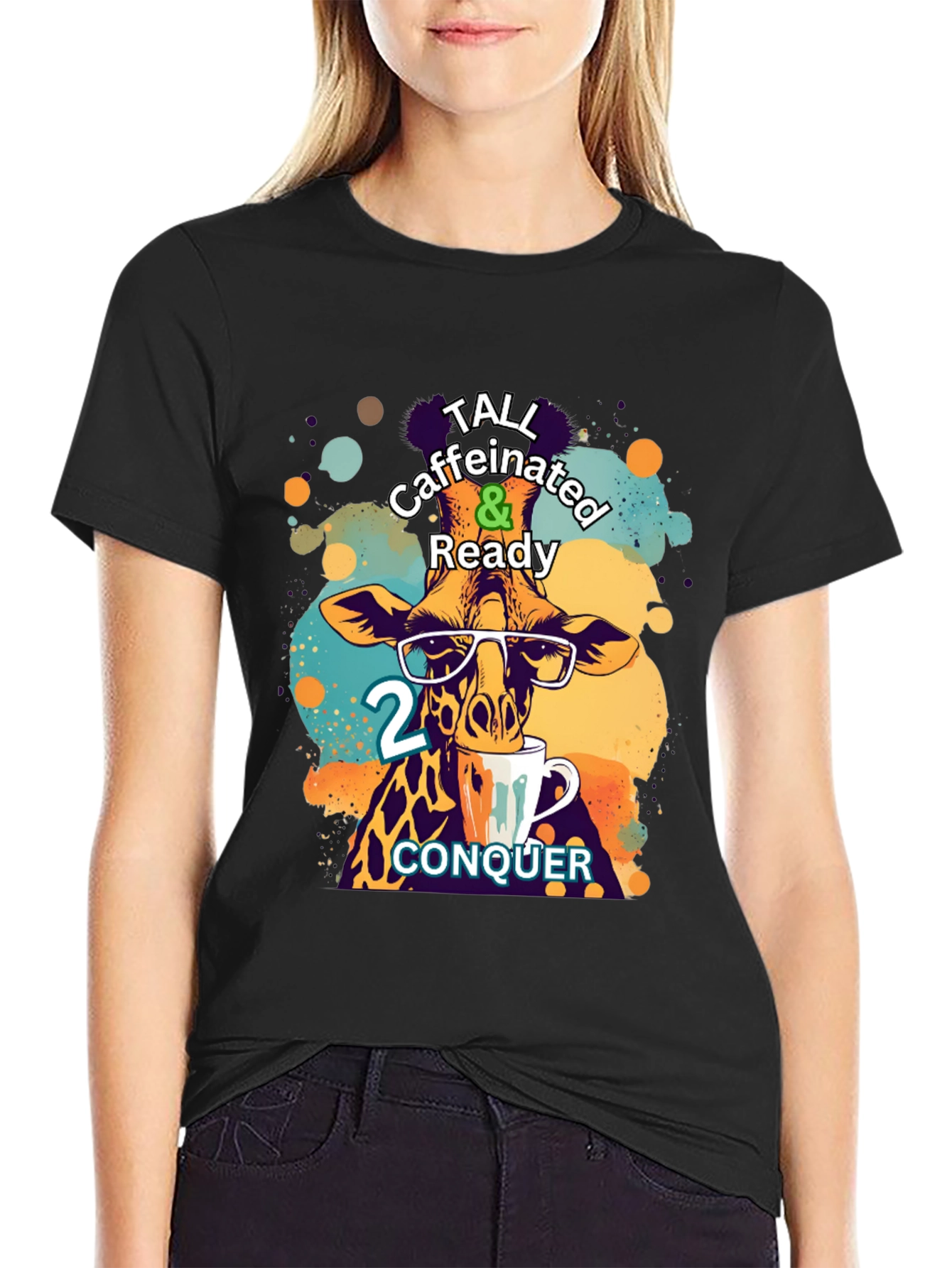 Tall Caffeinated & Ready Giraffe T-Shirt