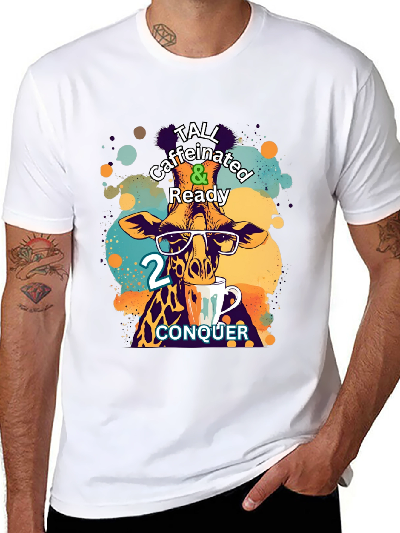 Tall Caffeinated & Ready Giraffe T-Shirt