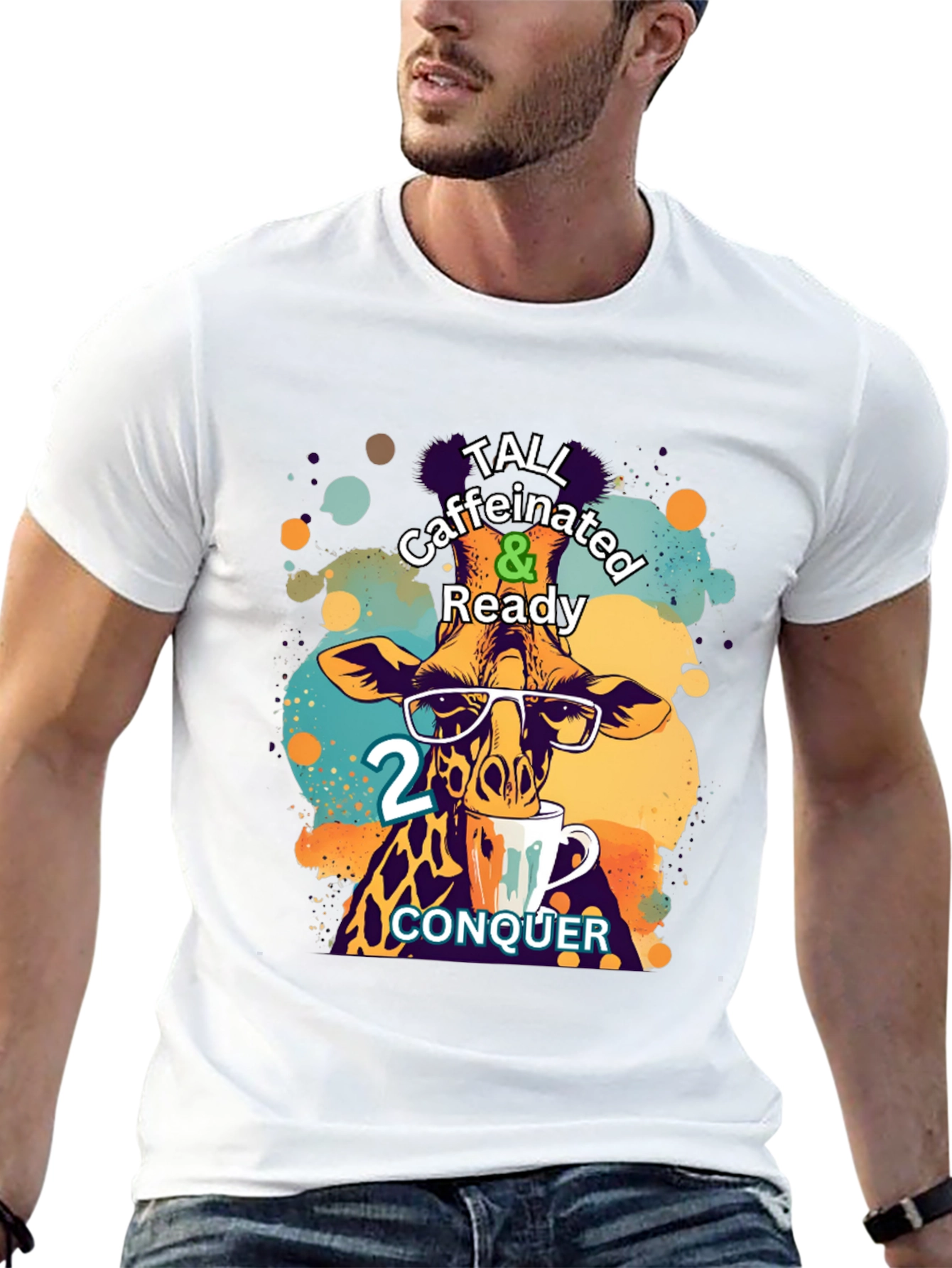 Tall Caffeinated & Ready Giraffe T-Shirt
