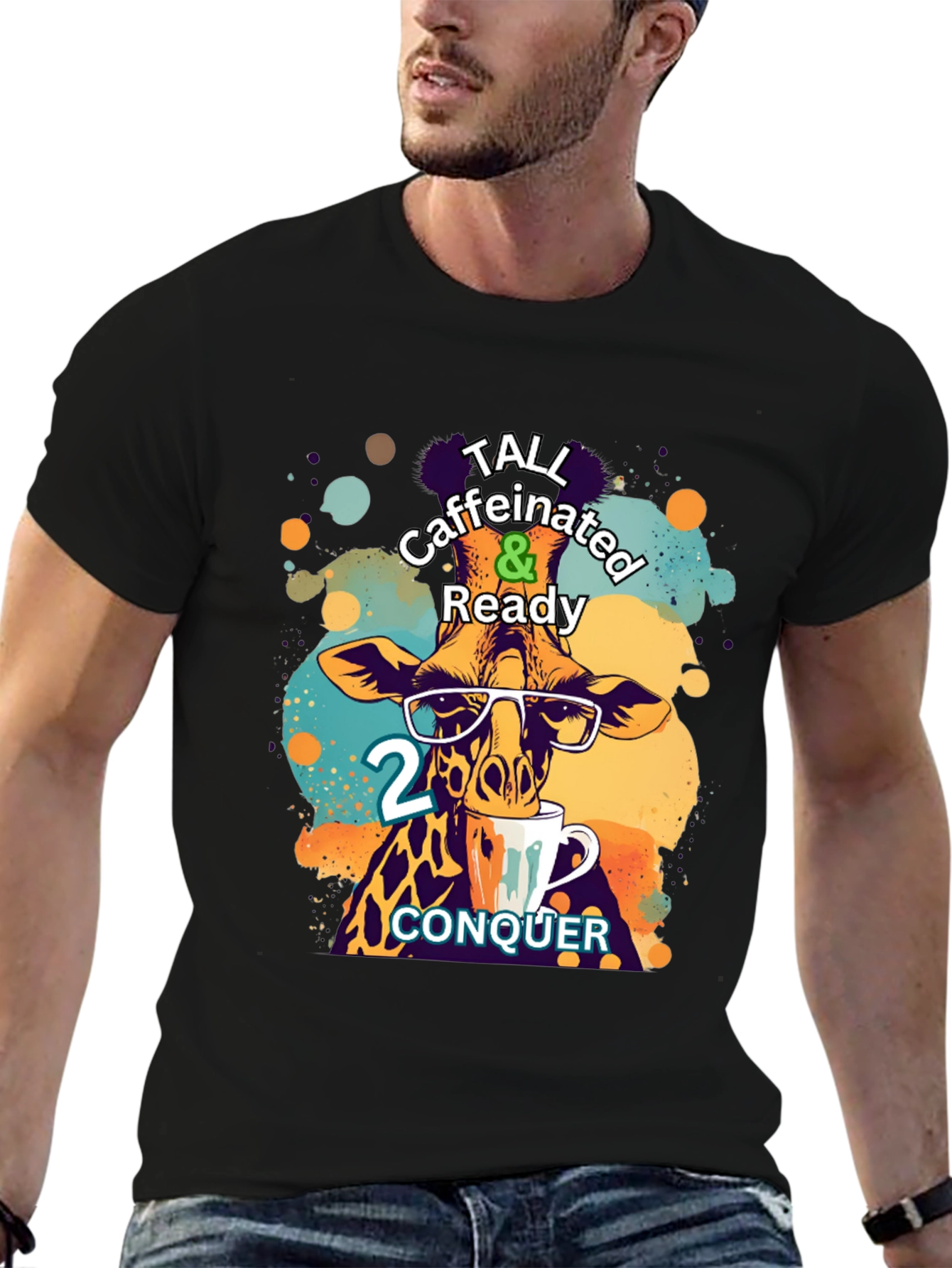Tall Caffeinated & Ready Giraffe T-Shirt