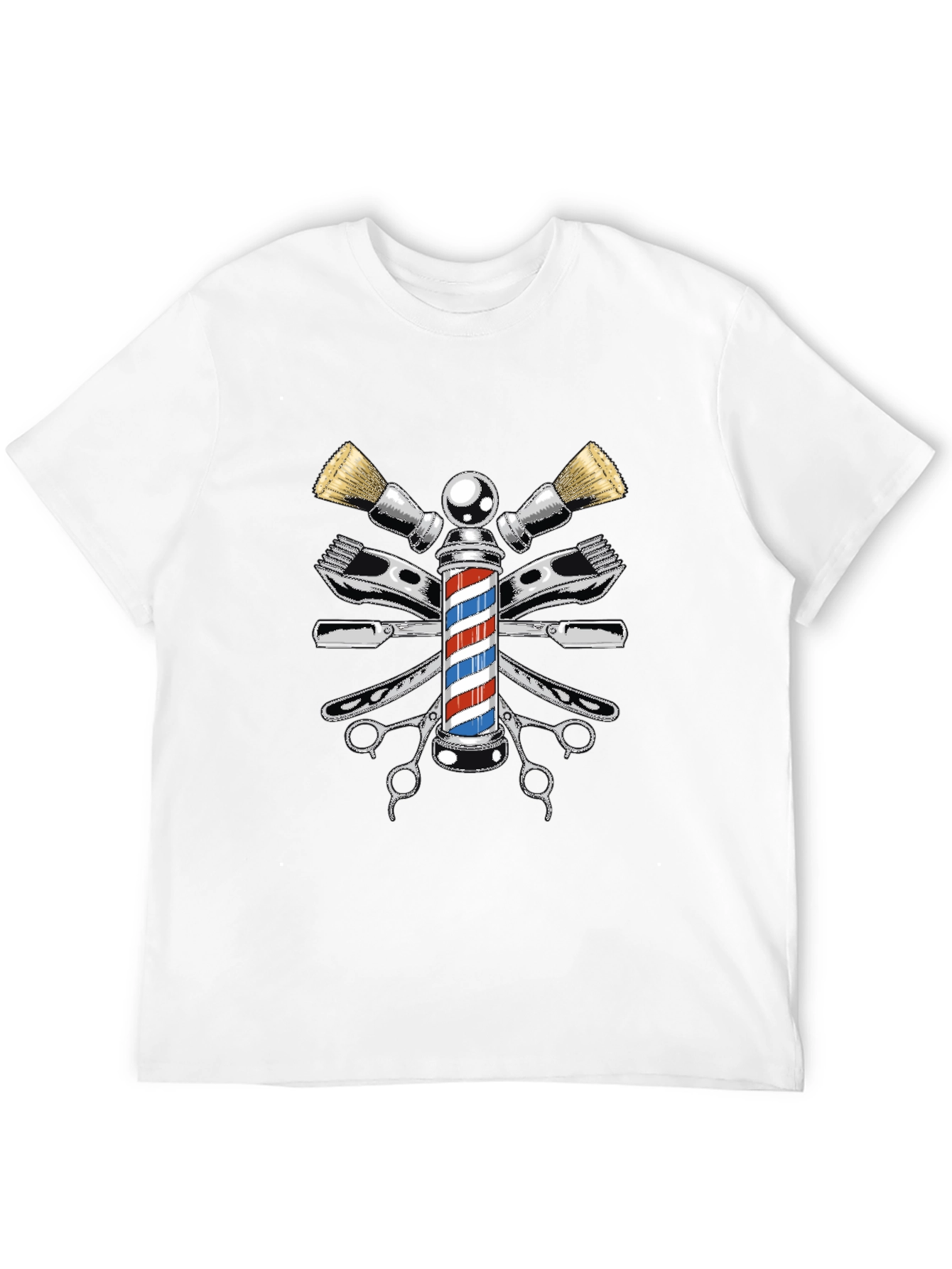 Barber Pole Graphic Tee - Classic Barber Design