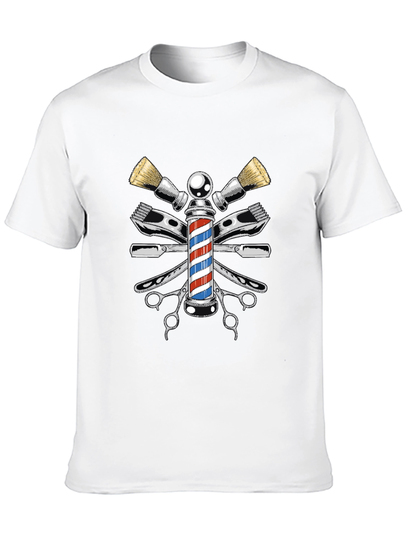 Barber Pole Graphic Tee - Classic Barber Design