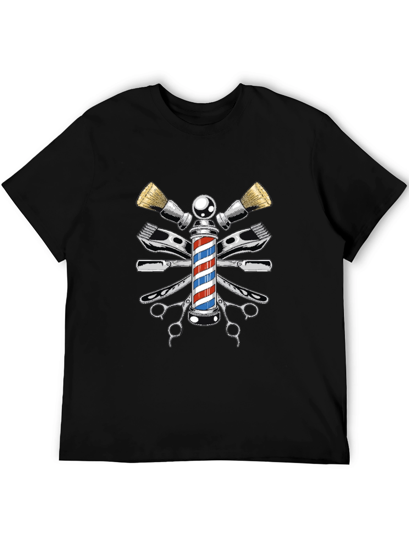 Barber Pole Graphic Tee - Classic Barber Design
