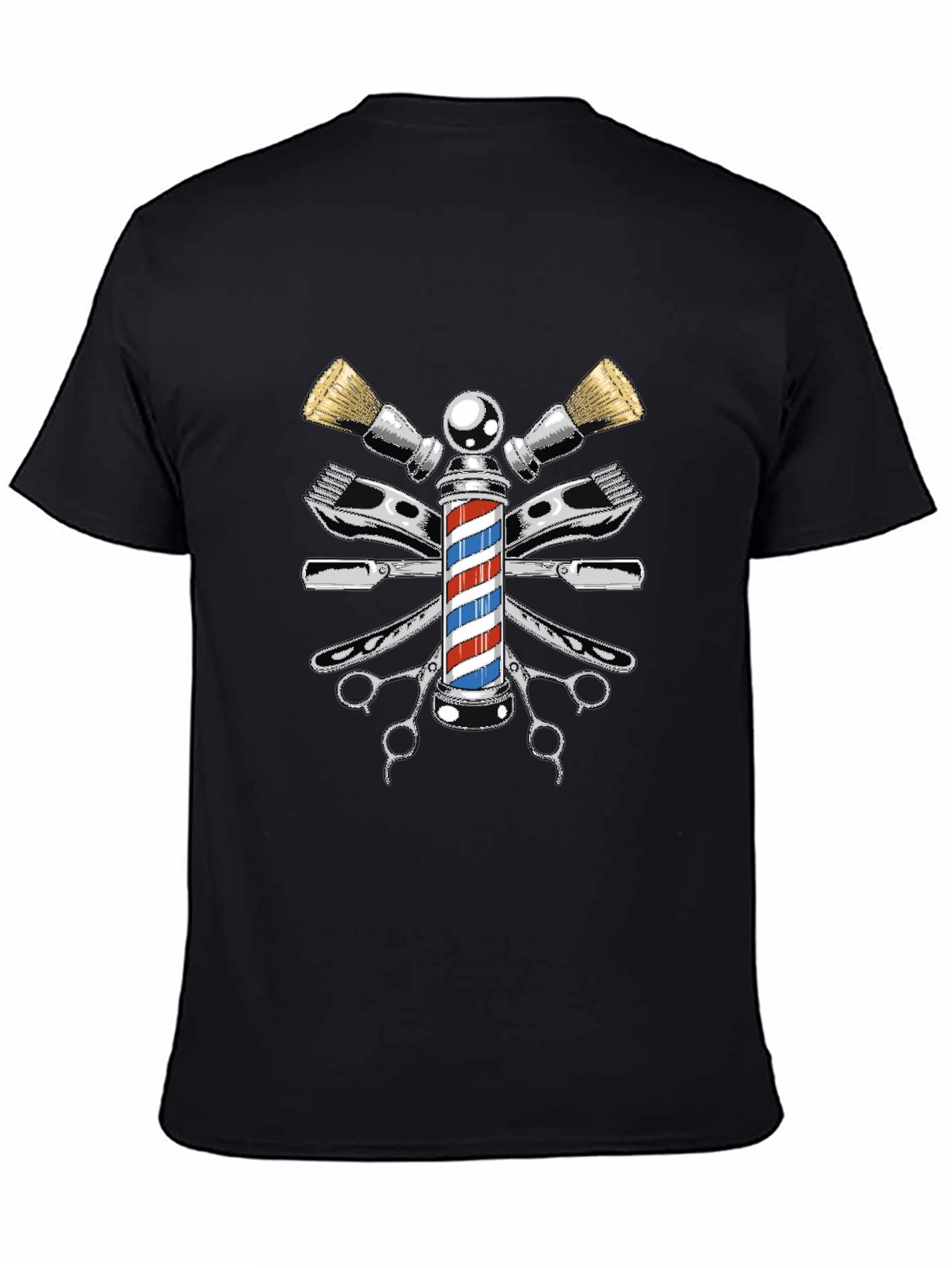 Barber Pole Graphic Tee - Classic Barber Design