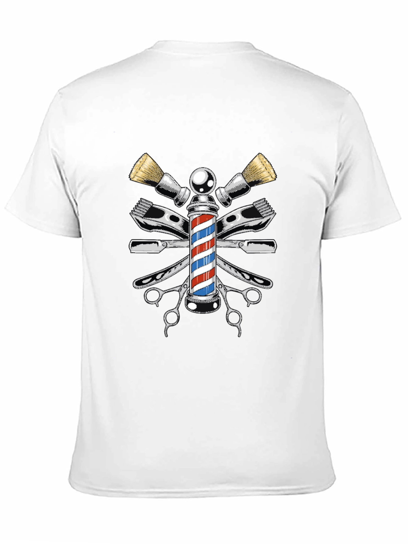 Barber Pole Graphic Tee - Classic Barber Design
