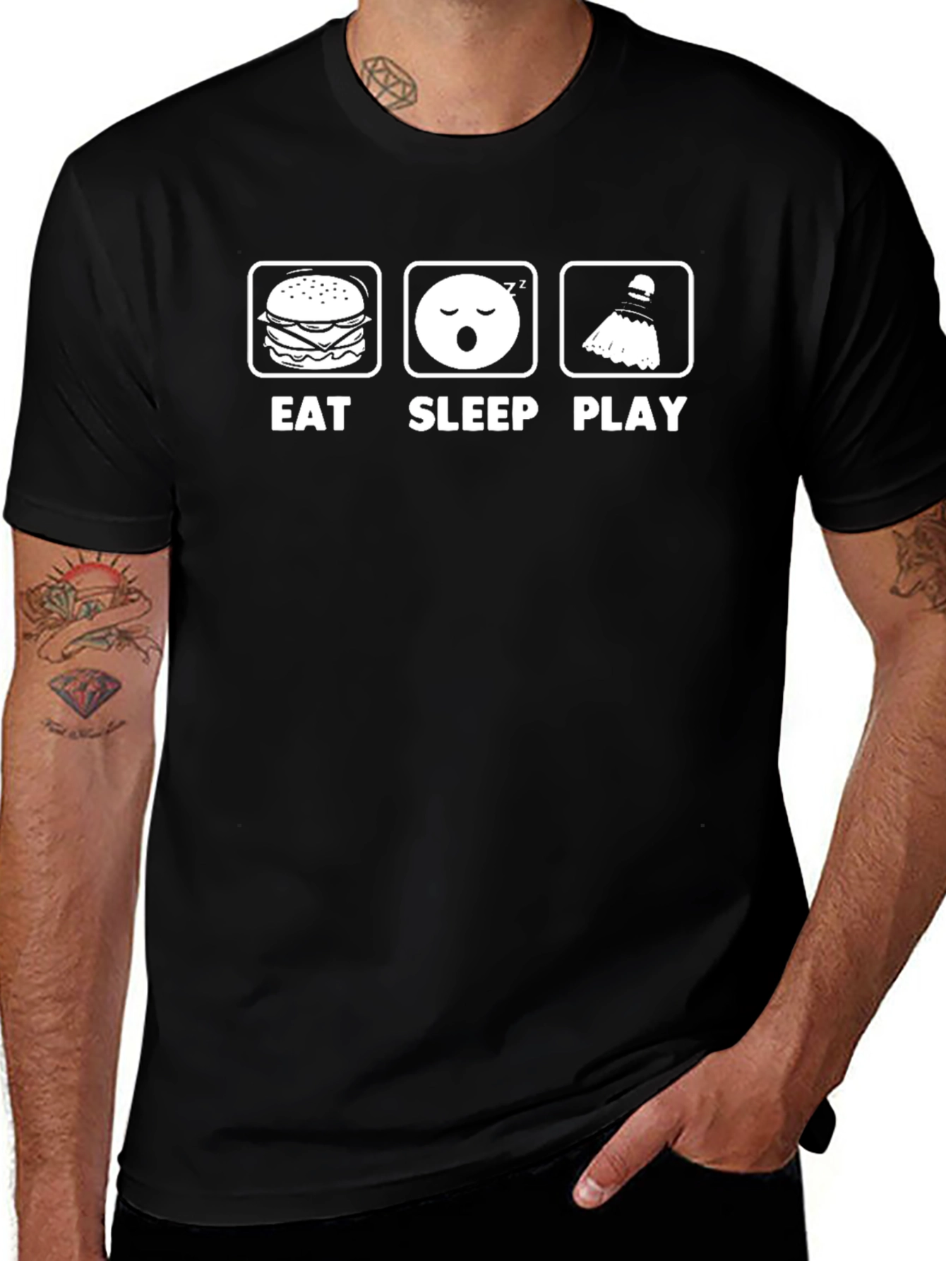 Eat Sleep Play Black T-Shirt