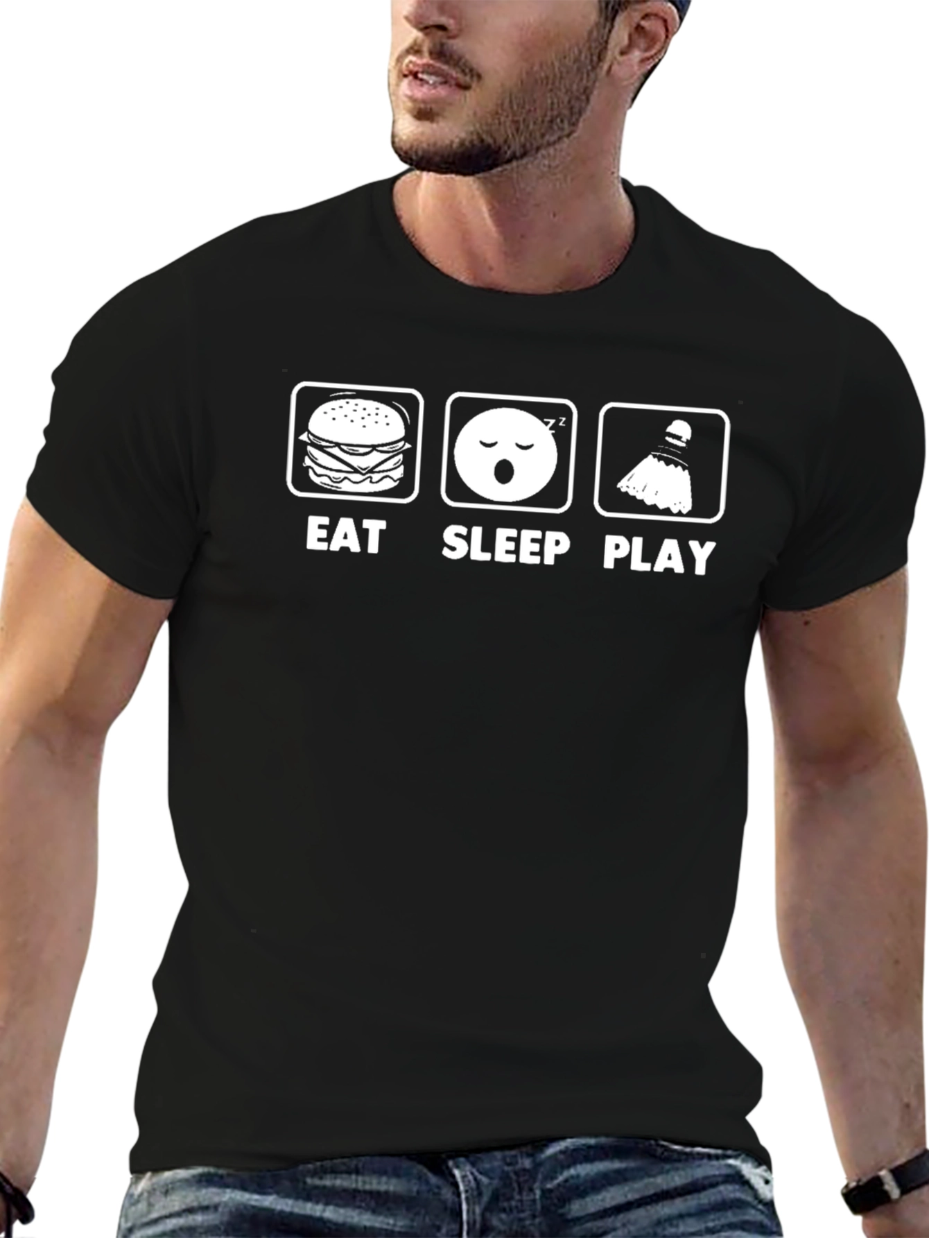 Eat Sleep Play Black T-Shirt