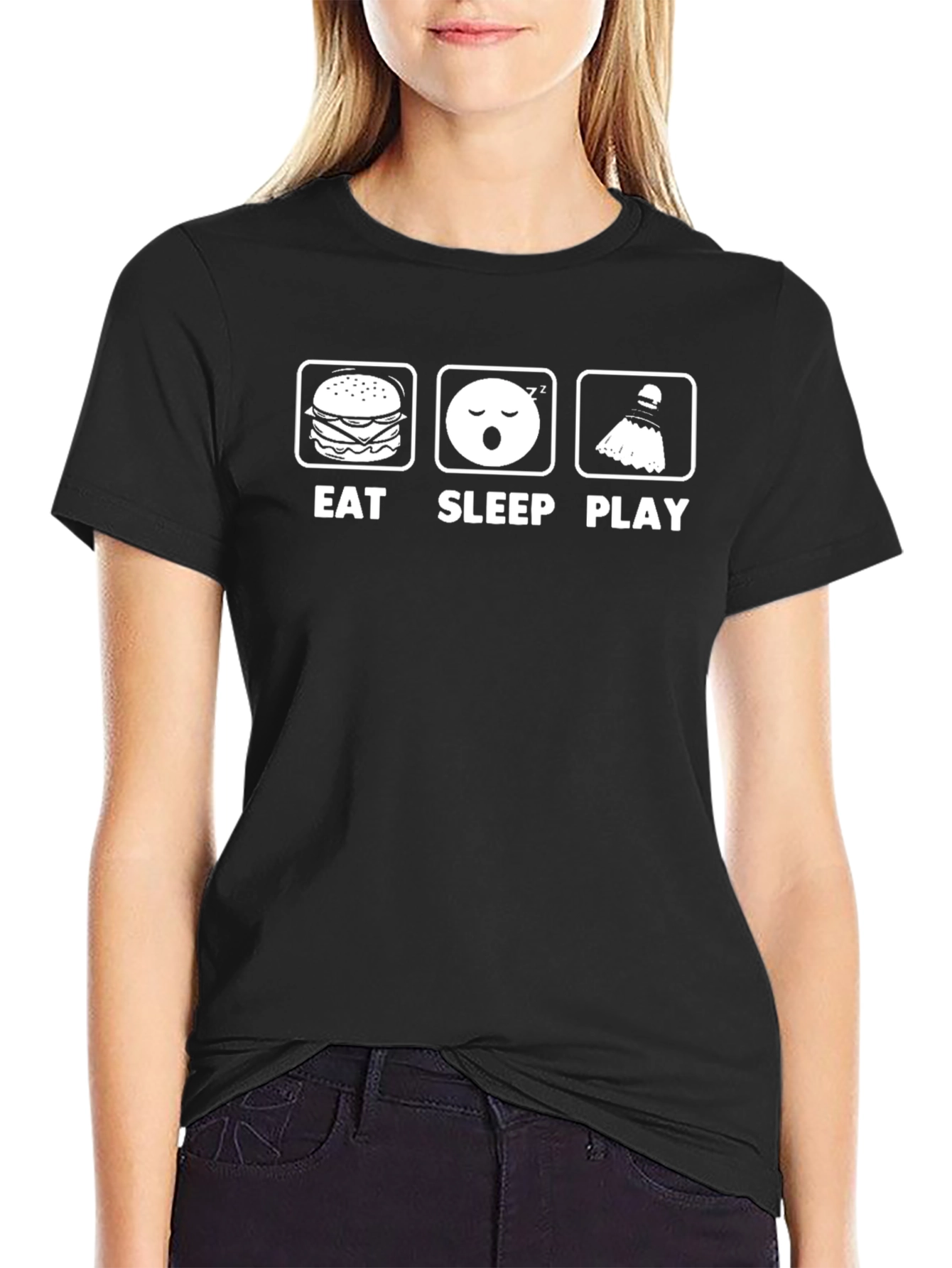 Eat Sleep Play Black T-Shirt