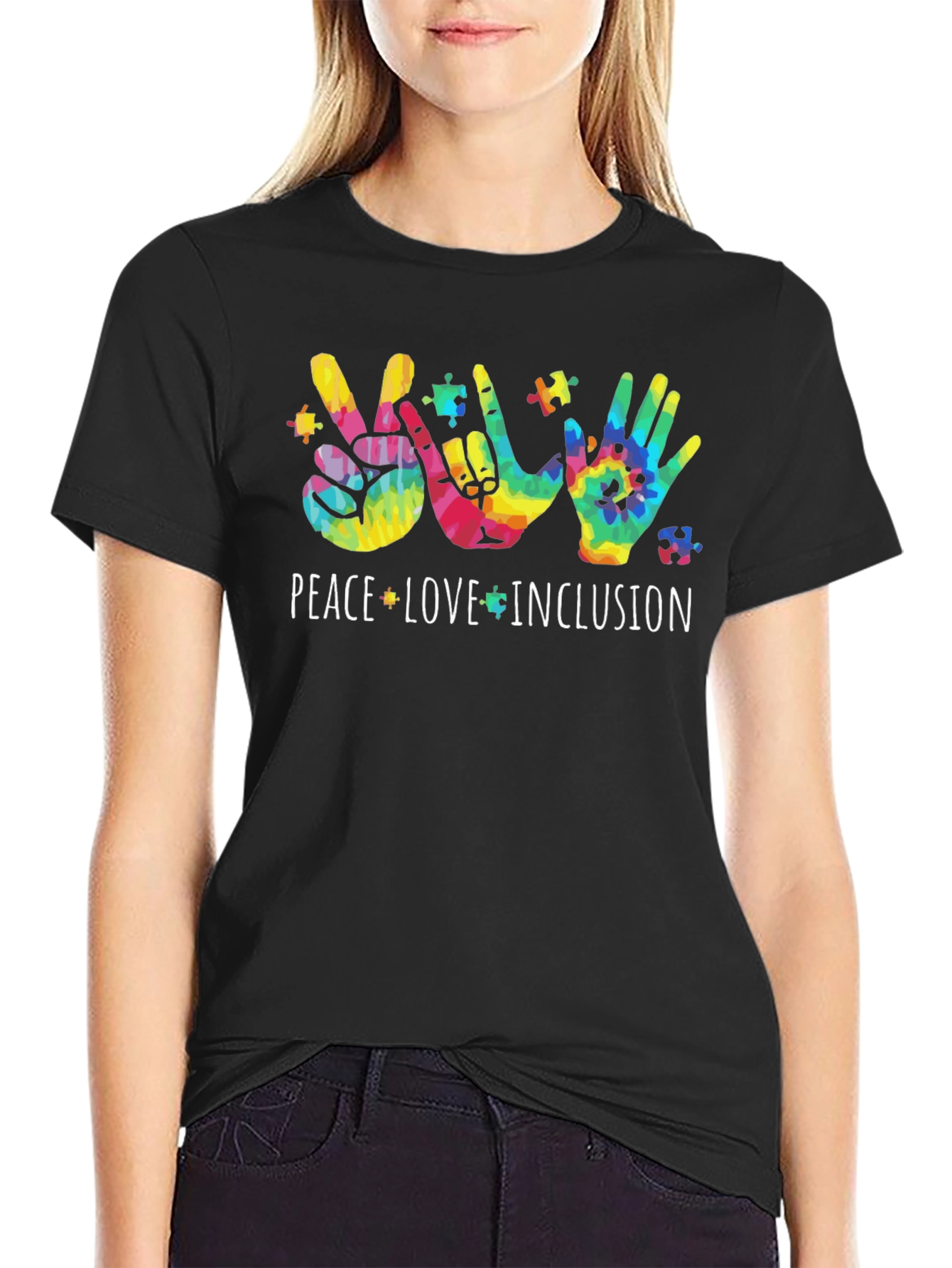 Peace Love Inclusion Autism Awareness T-Shirt