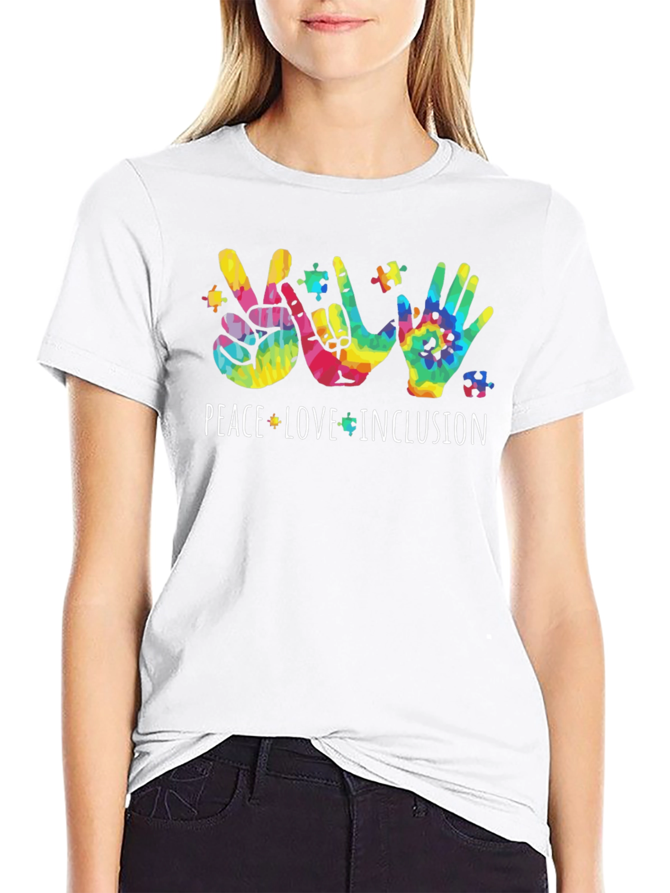 Peace Love Inclusion Autism Awareness T-Shirt