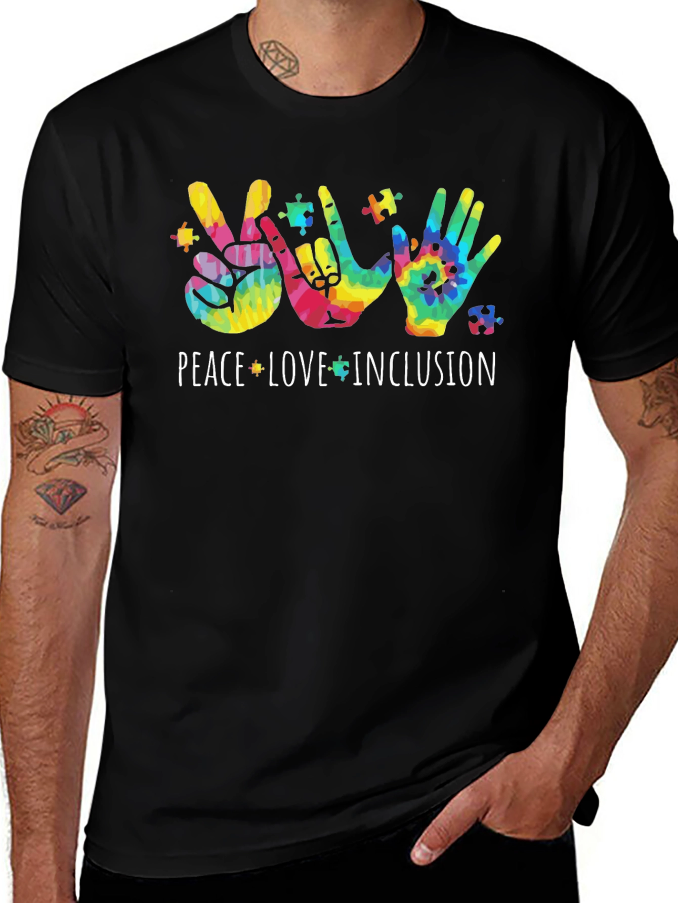 Peace Love Inclusion Autism Awareness T-Shirt