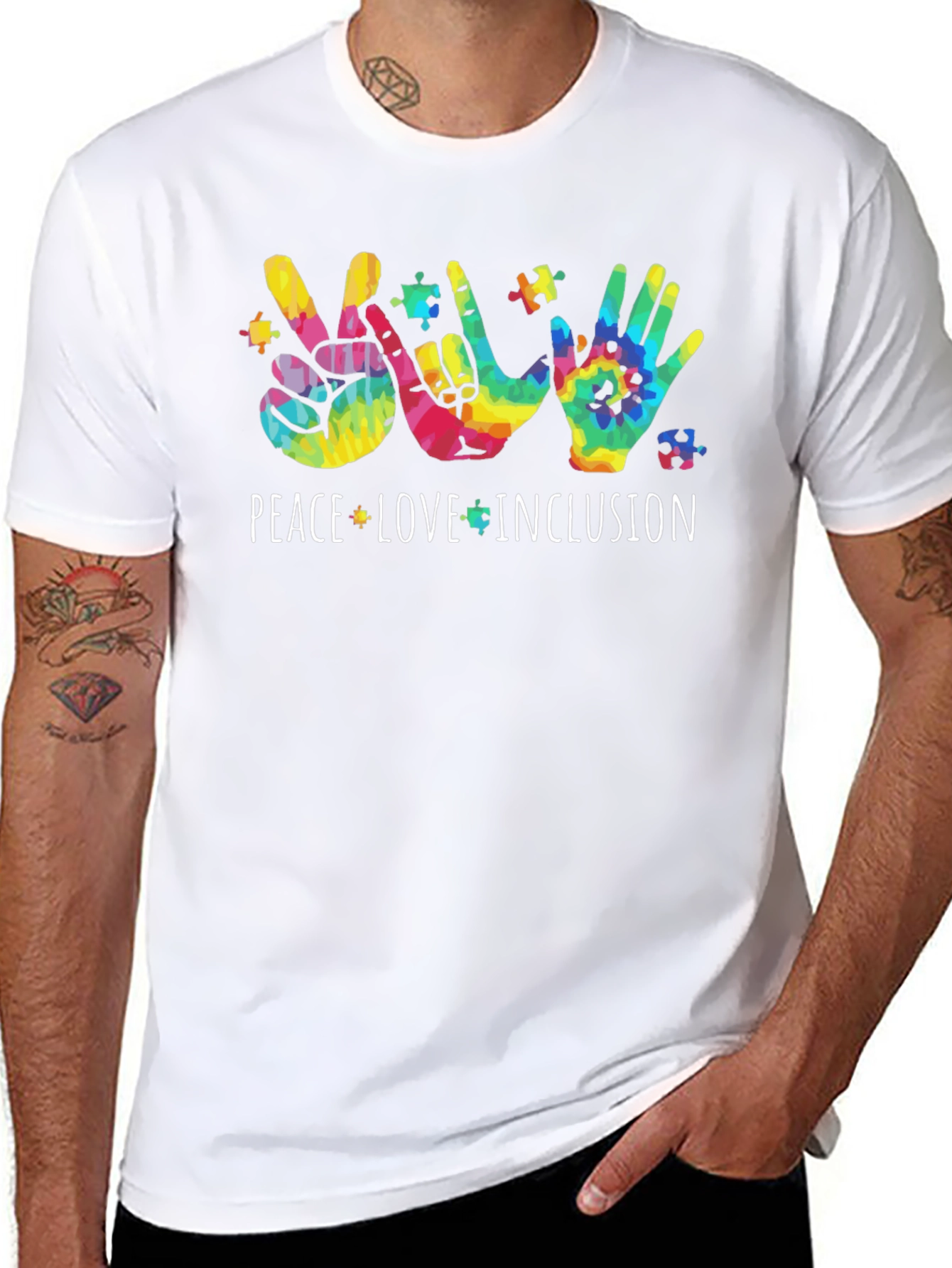 Peace Love Inclusion Autism Awareness T-Shirt