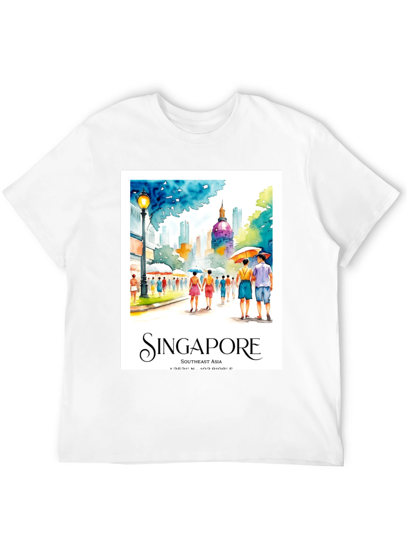 Singapore Travel T-Shirt - Artistic Cityscape Tee