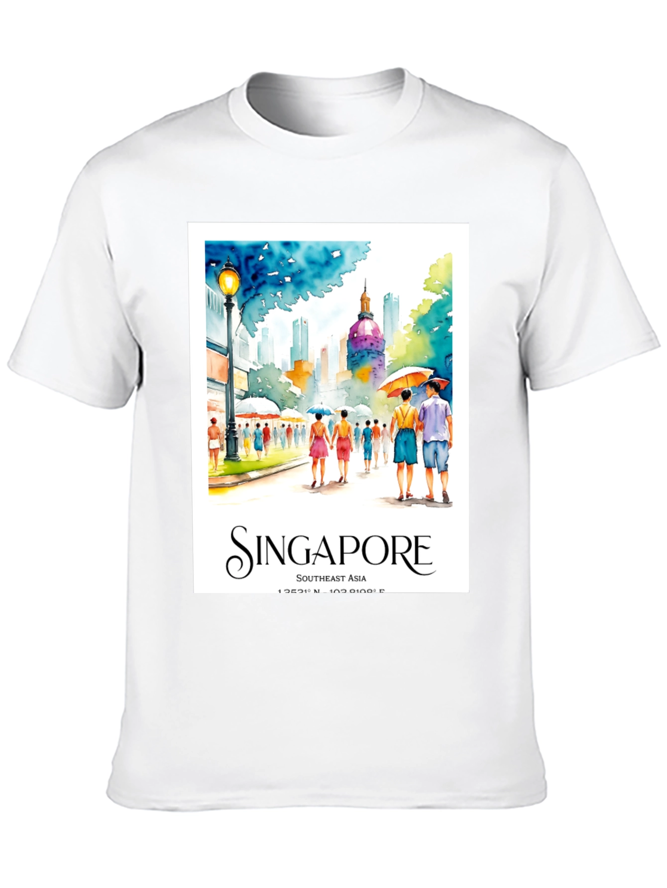 Singapore Travel T-Shirt - Artistic Cityscape Tee