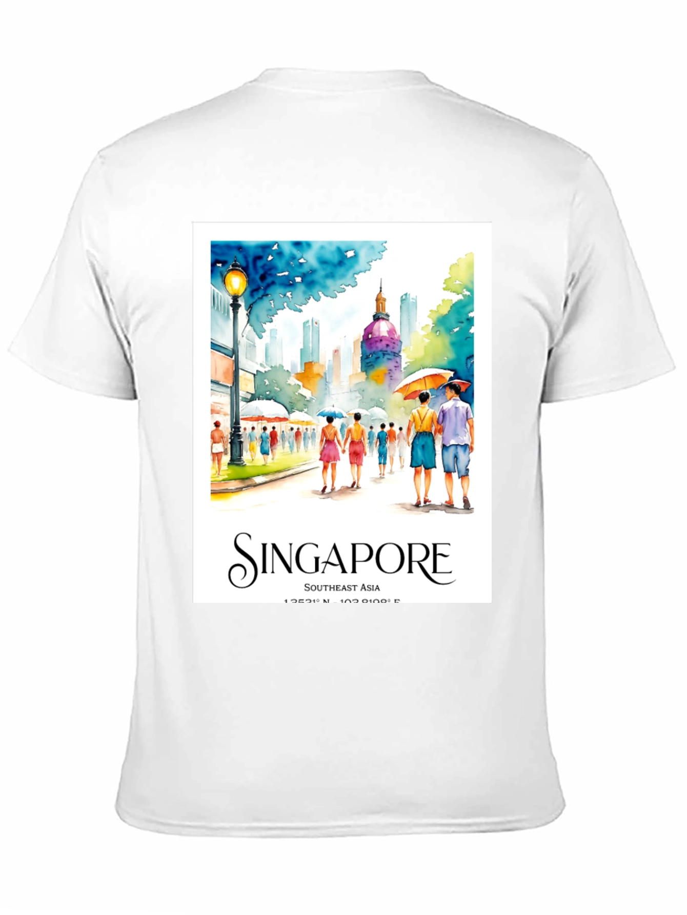 Singapore Travel T-Shirt - Artistic Cityscape Tee