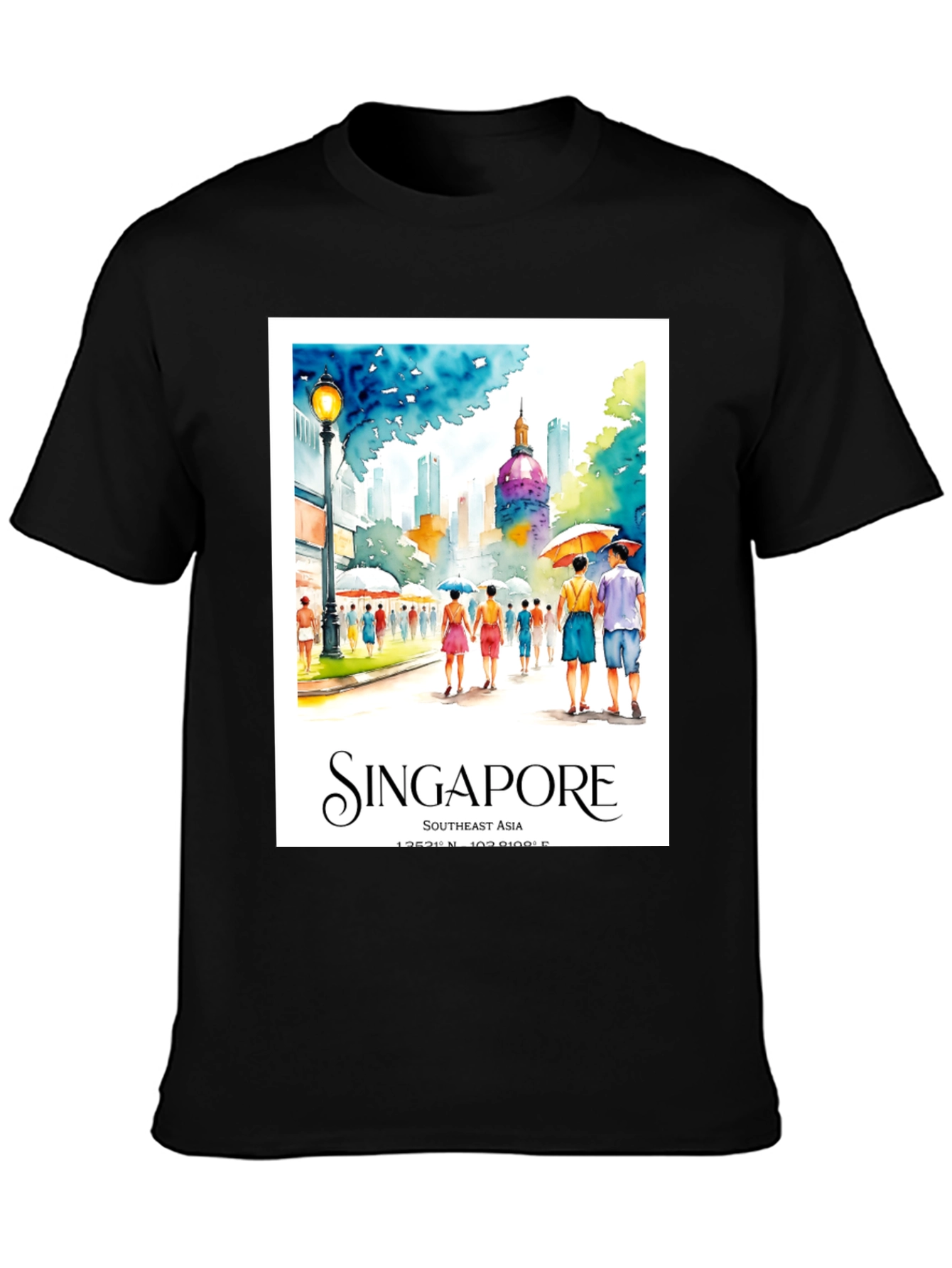 Singapore Travel T-Shirt - Artistic Cityscape Tee