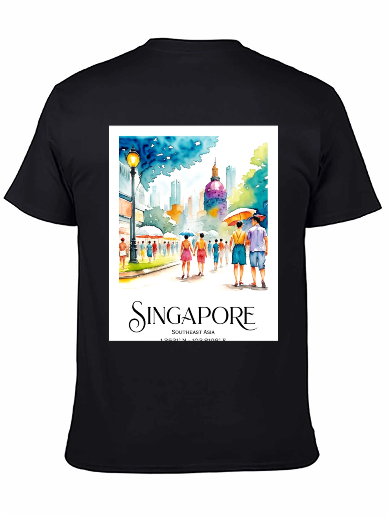 Singapore Travel T-Shirt - Artistic Cityscape Tee