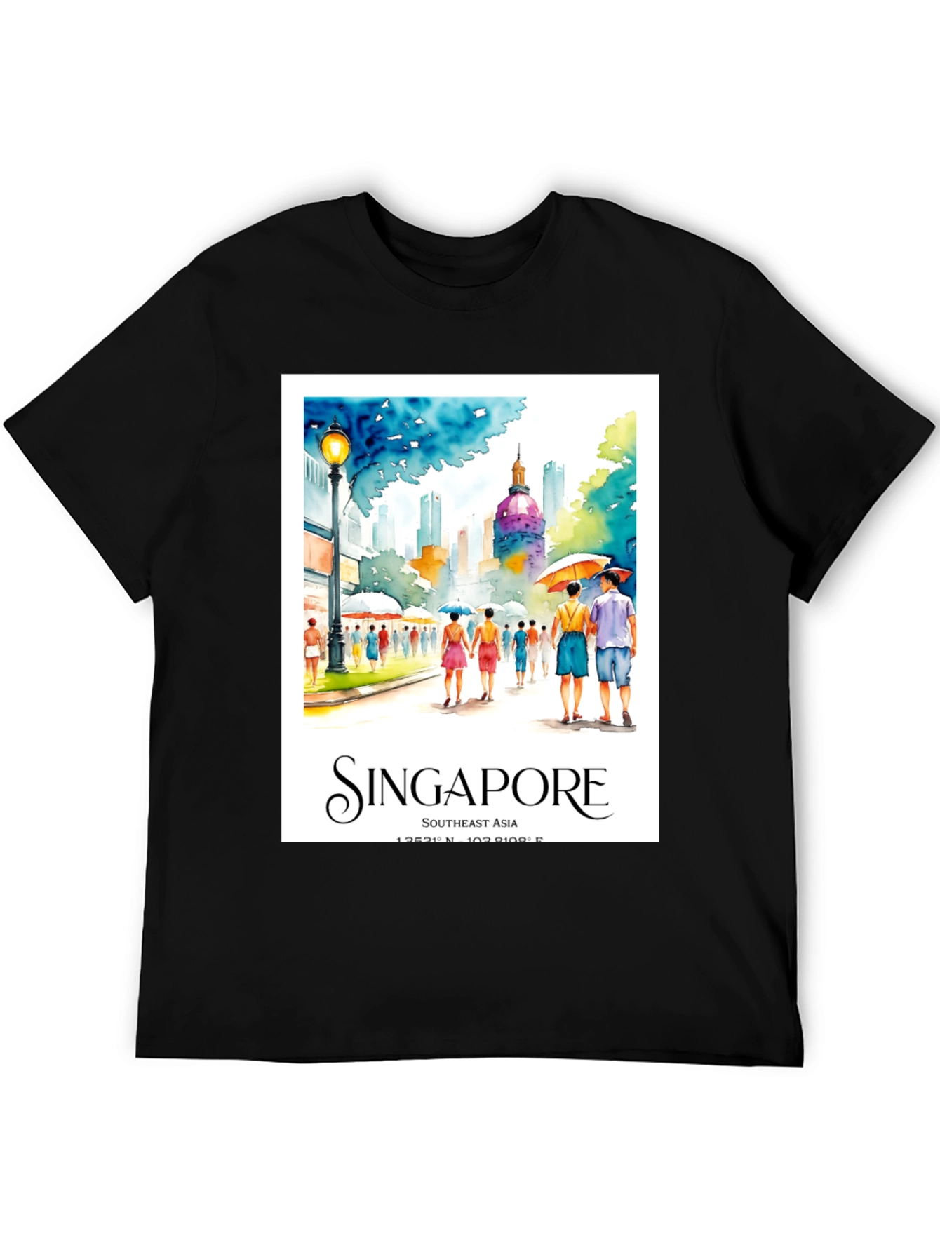 Singapore Travel T-Shirt - Artistic Cityscape Tee