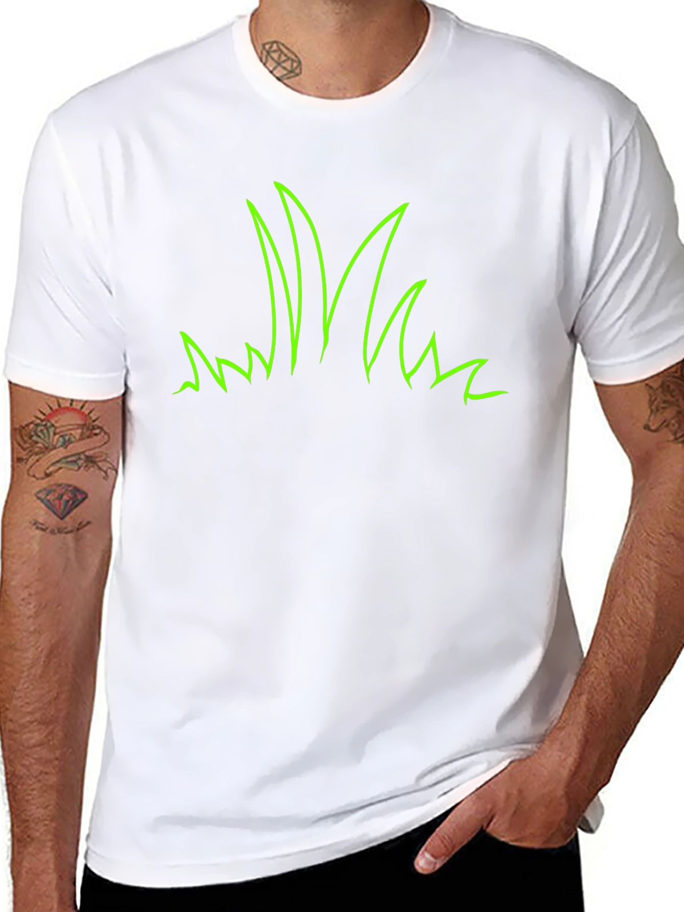 Green Grass Graphic Tee - Black Casual Shirt