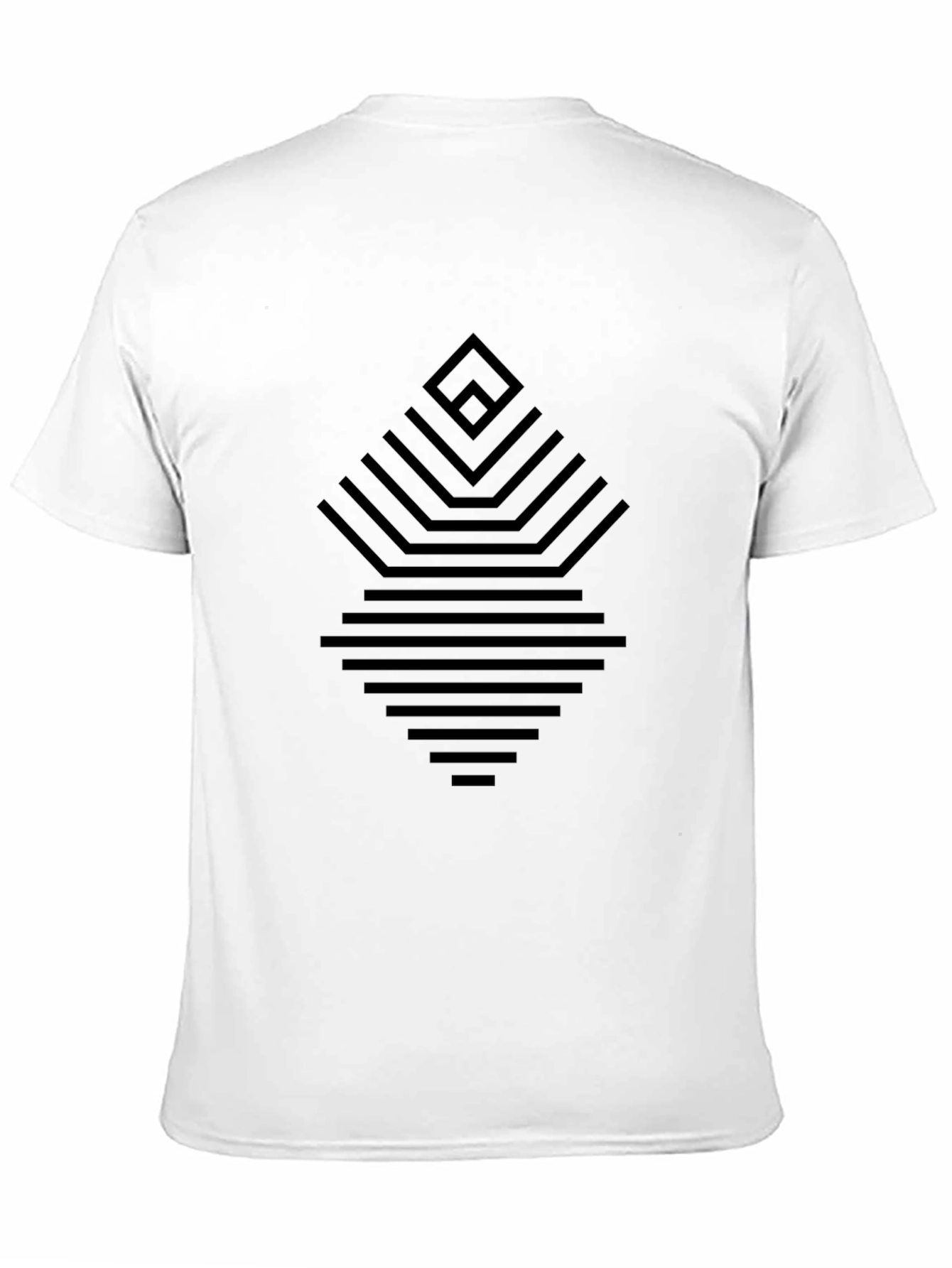 Geometric Line Art Black T-Shirt for Men