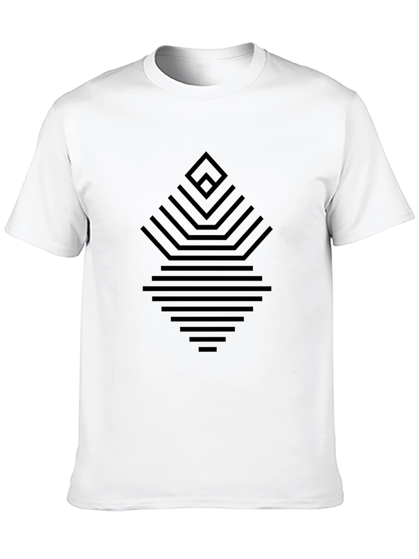 Geometric Line Art Black T-Shirt for Men
