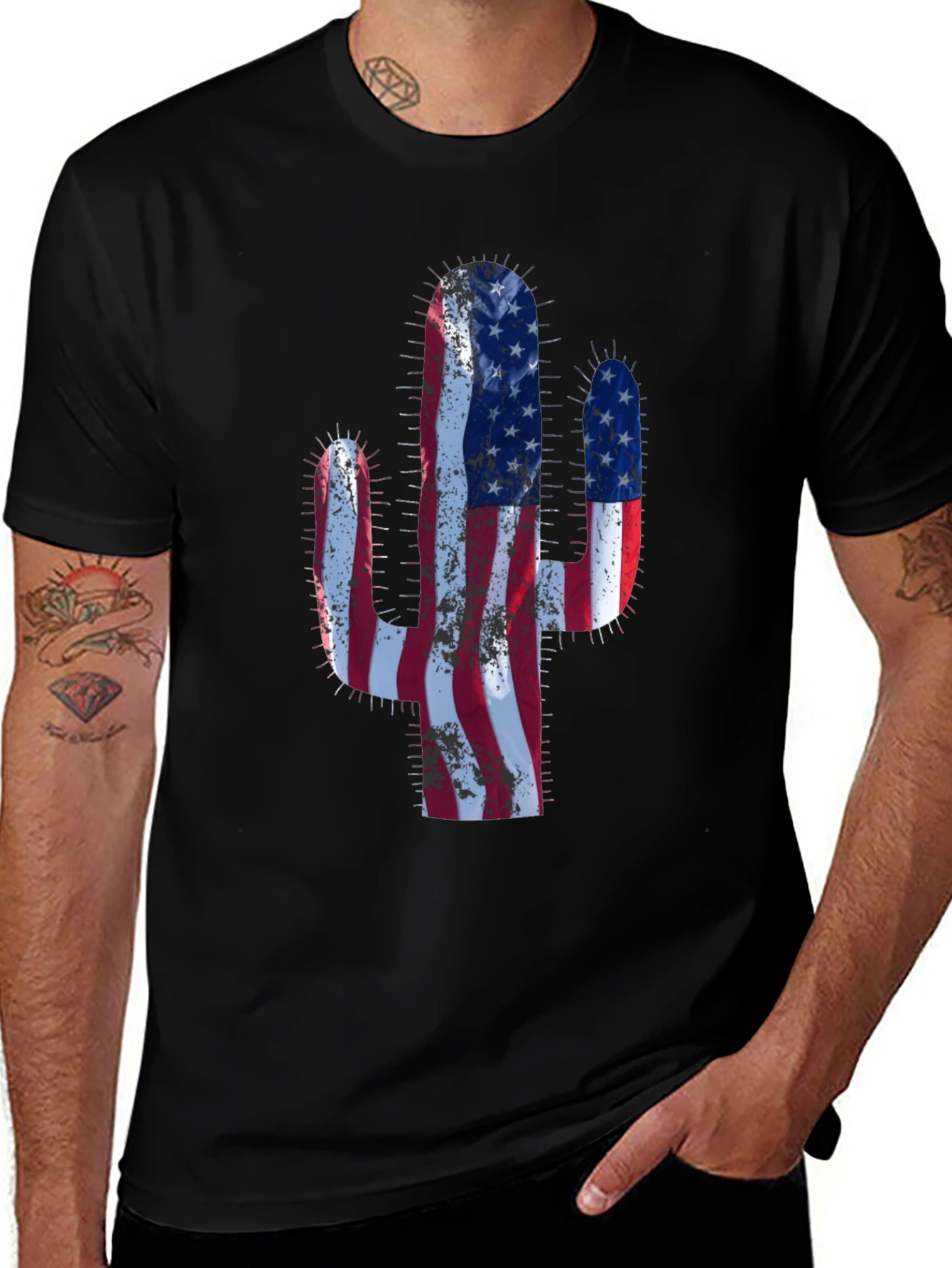 American Flag Cactus Graphic Tee