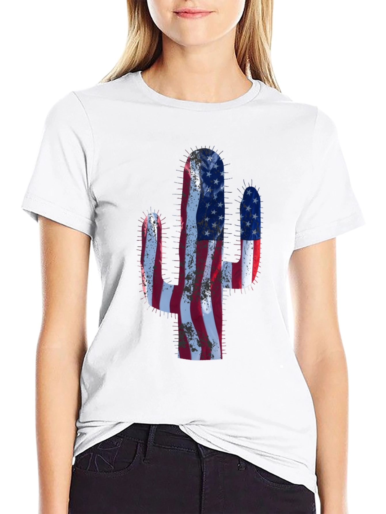 American Flag Cactus Graphic Tee