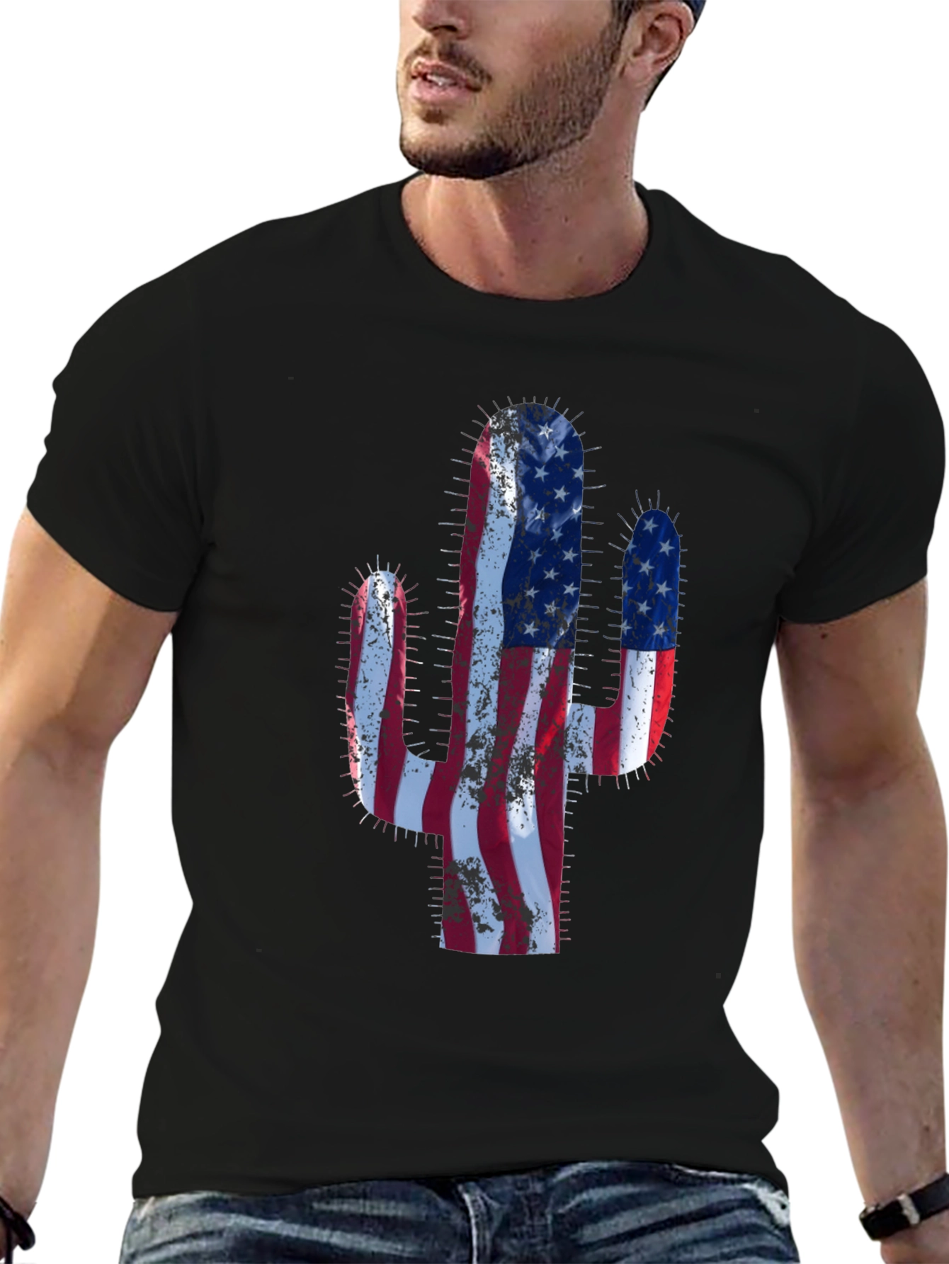 American Flag Cactus Graphic Tee