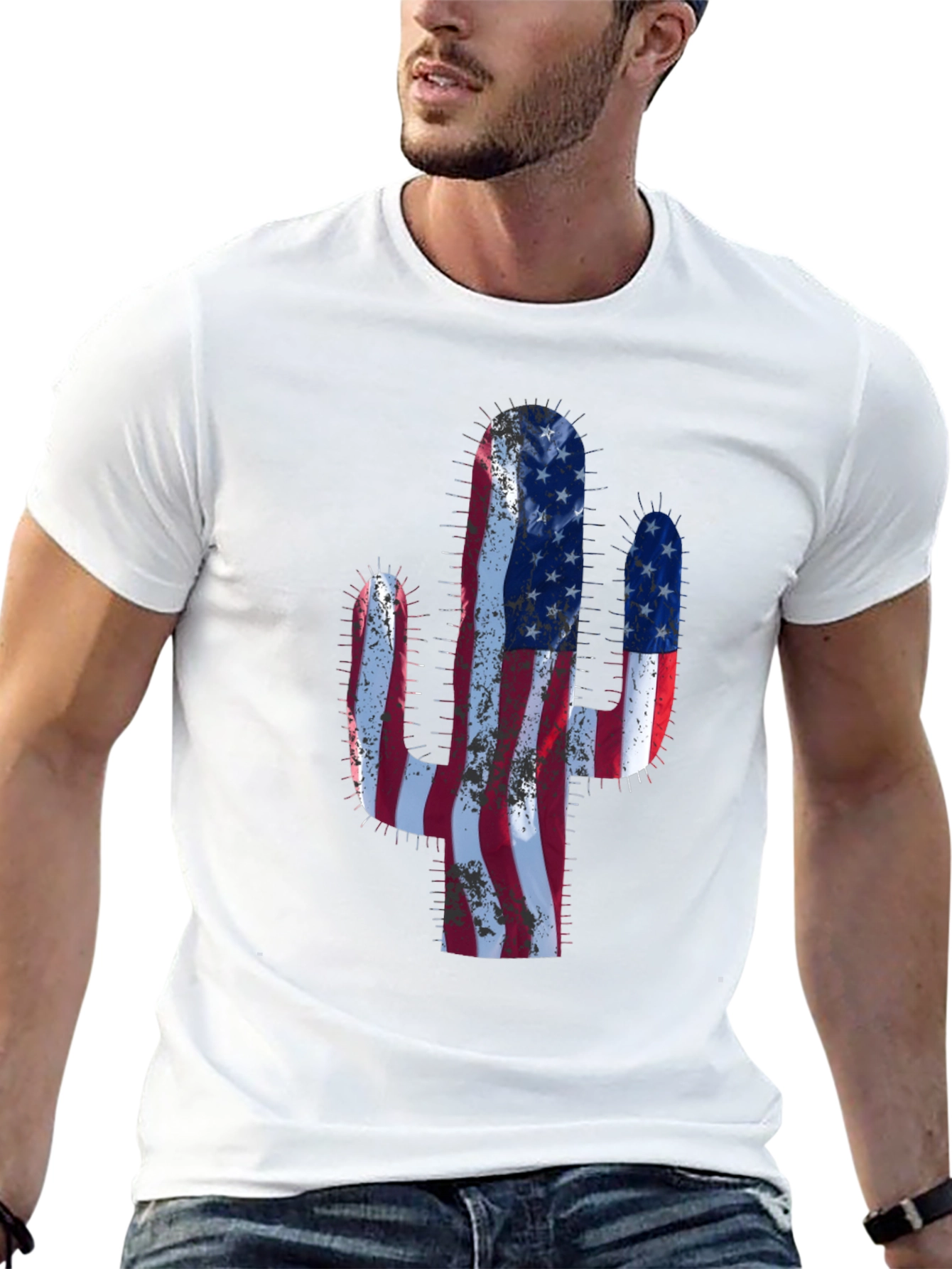 American Flag Cactus Graphic Tee