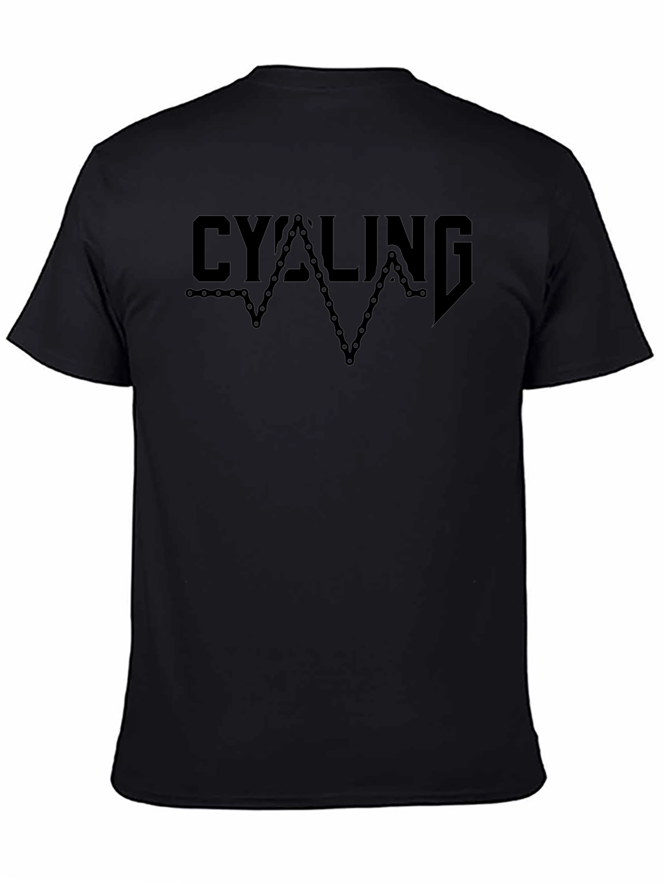 Cycling Chain Graphic T-Shirt - Black