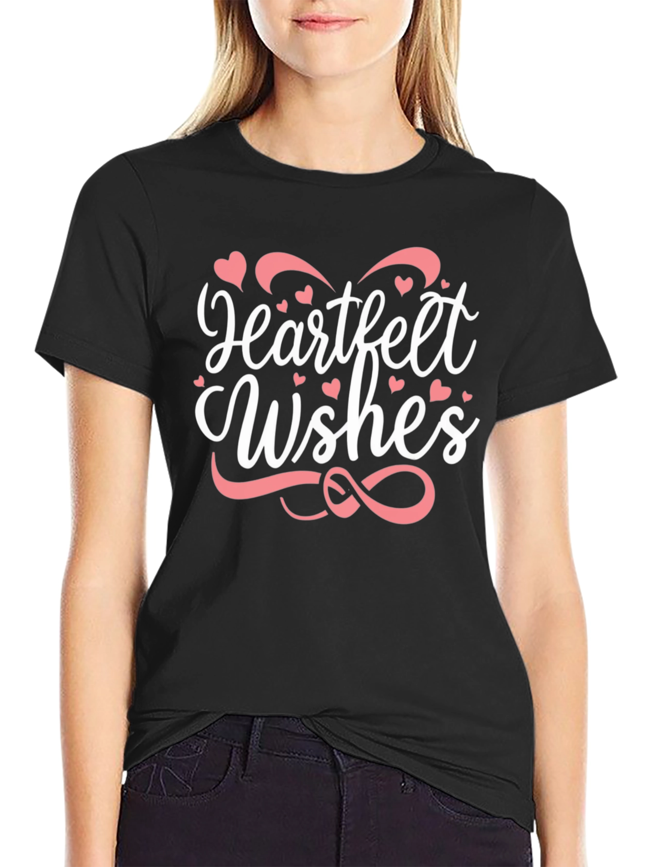 Heartfelt Wishes Black T-Shirt