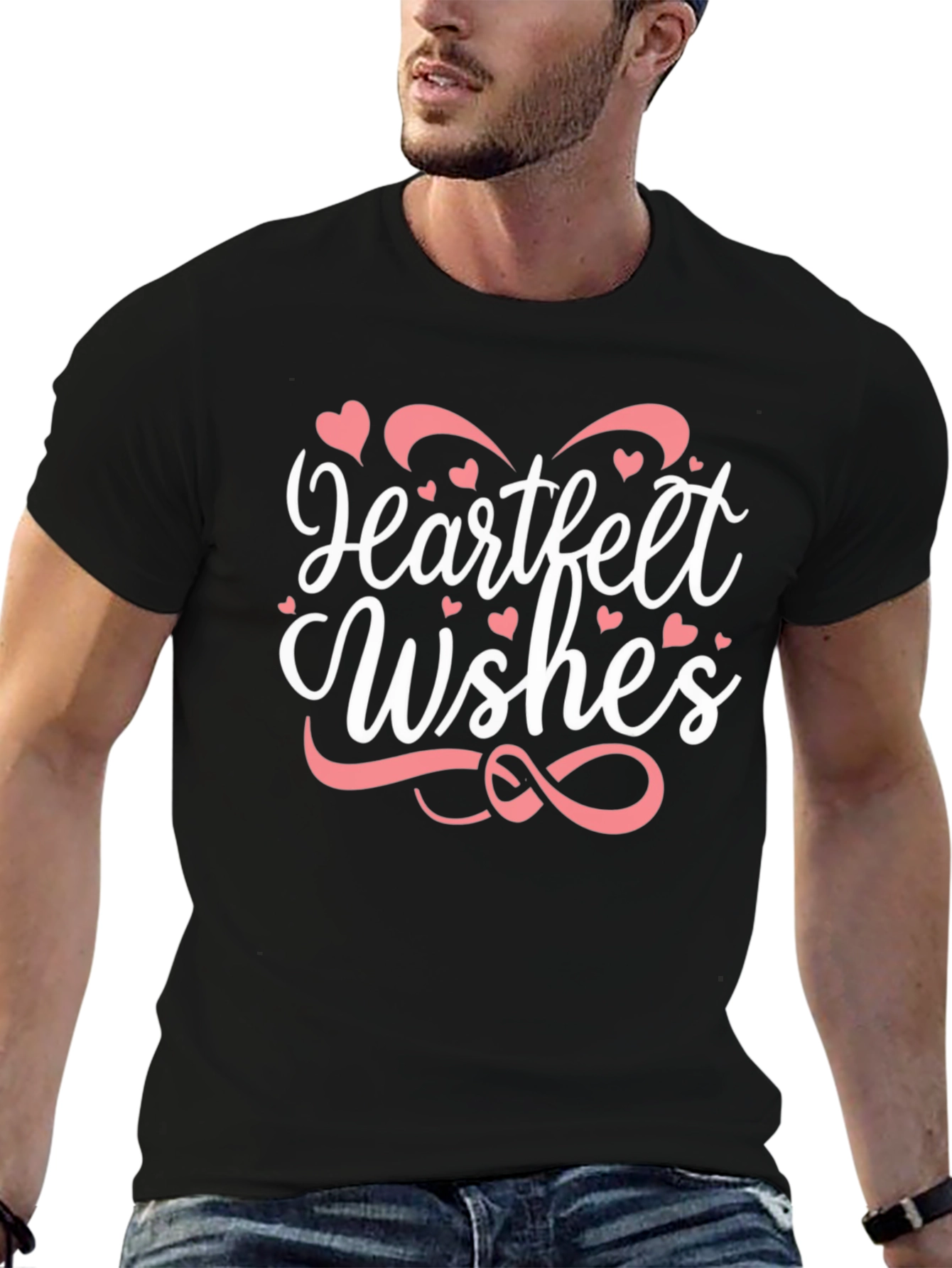 Heartfelt Wishes Black T-Shirt
