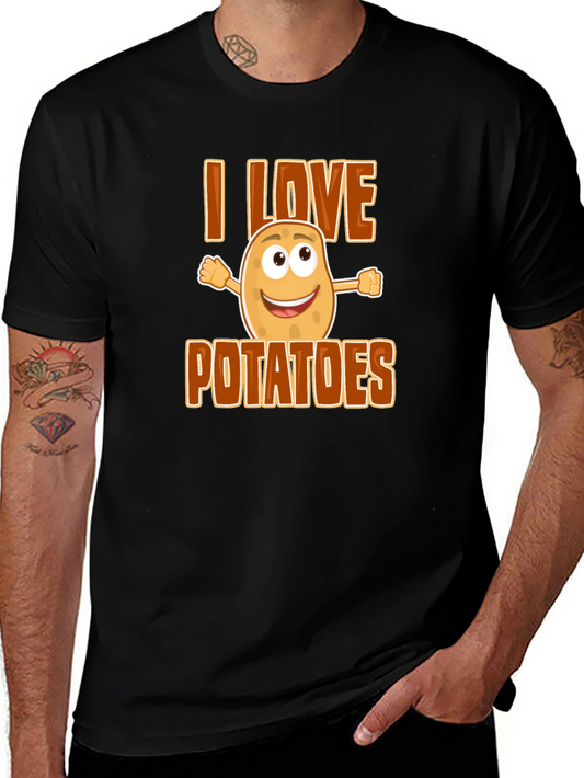 I Love Potatoes T-Shirt - Funny Cartoon Food Tee