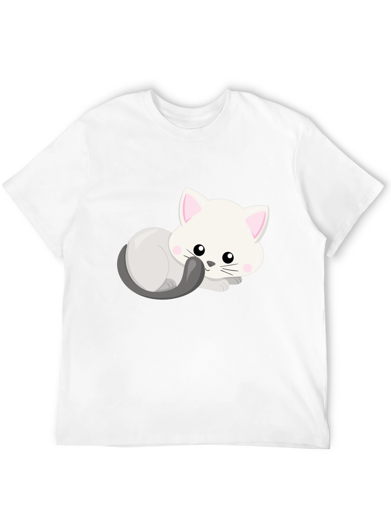 Cute Cat Graphic T-Shirt - Black