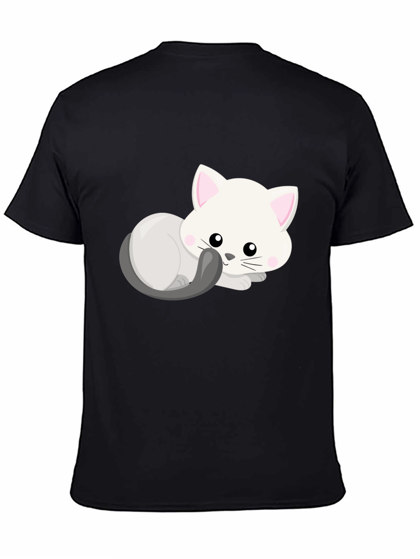 Cute Cat Graphic T-Shirt - Black