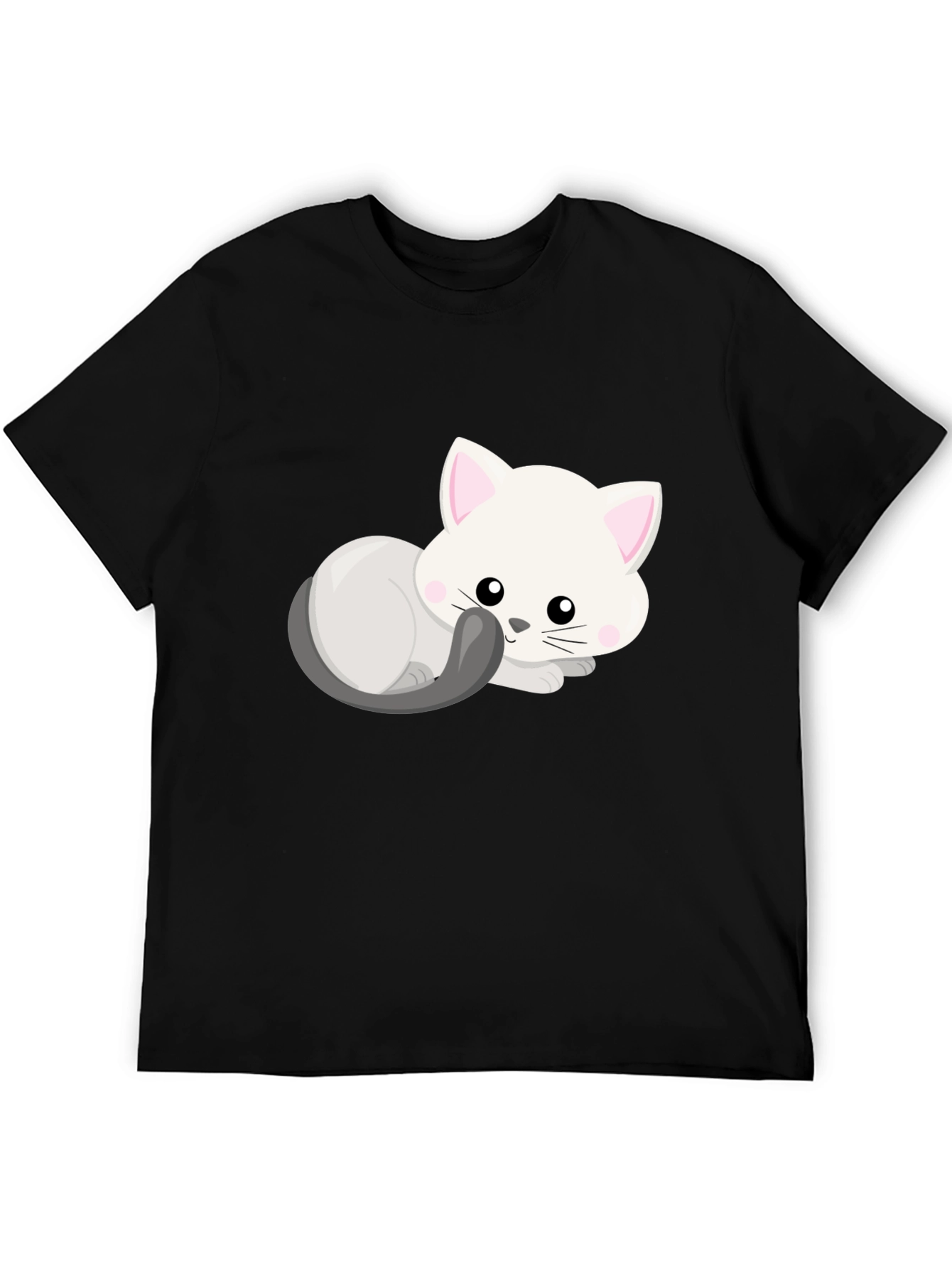 Cute Cat Graphic T-Shirt - Black