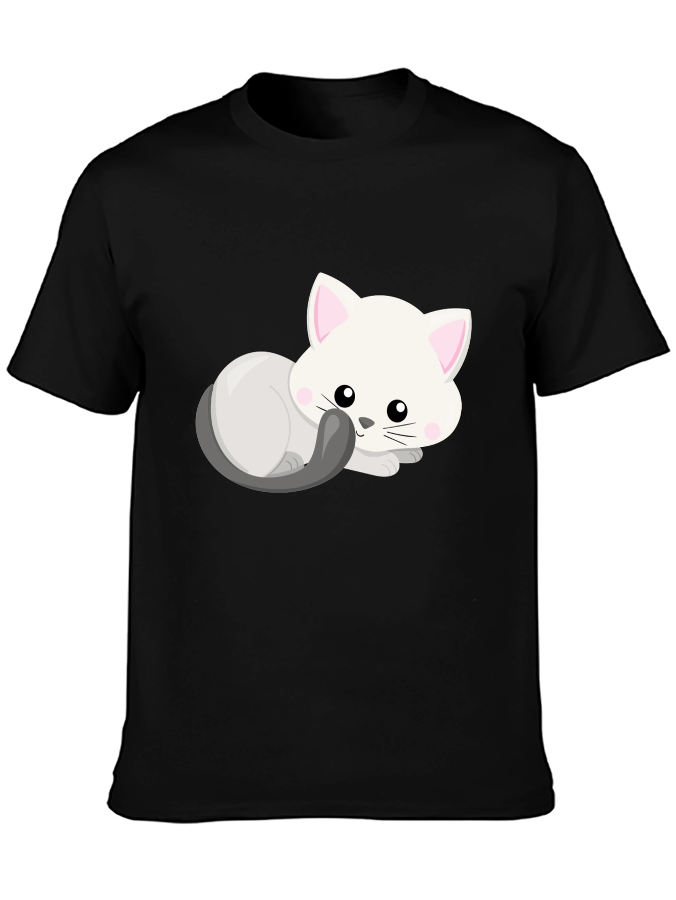 Cute Cat Graphic T-Shirt - Black
