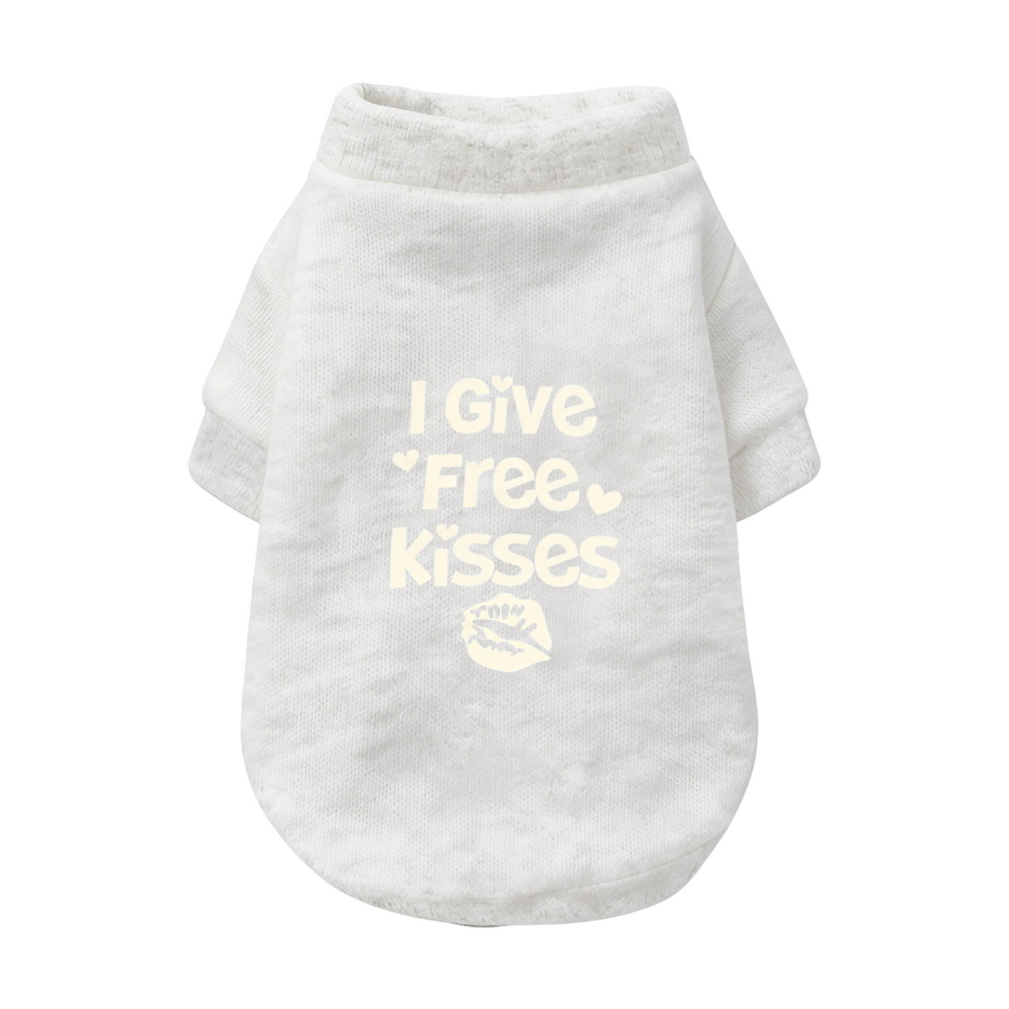 I Give Free Kisses Lip Print Sweet Pet Cardigan Sweater, Lovely Puppy Daily Outfit