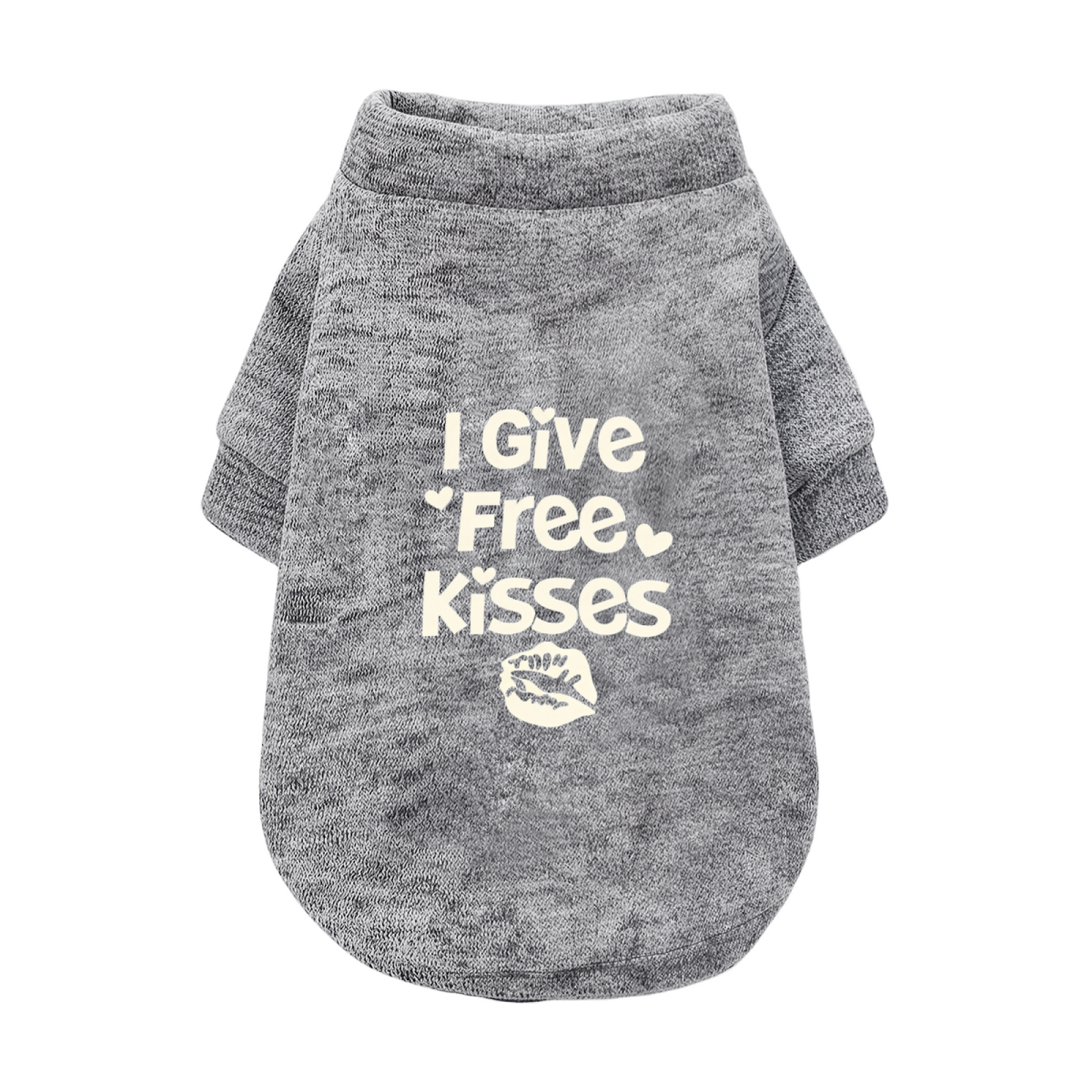 I Give Free Kisses Lip Print Sweet Pet Cardigan Sweater, Lovely Puppy Daily Outfit