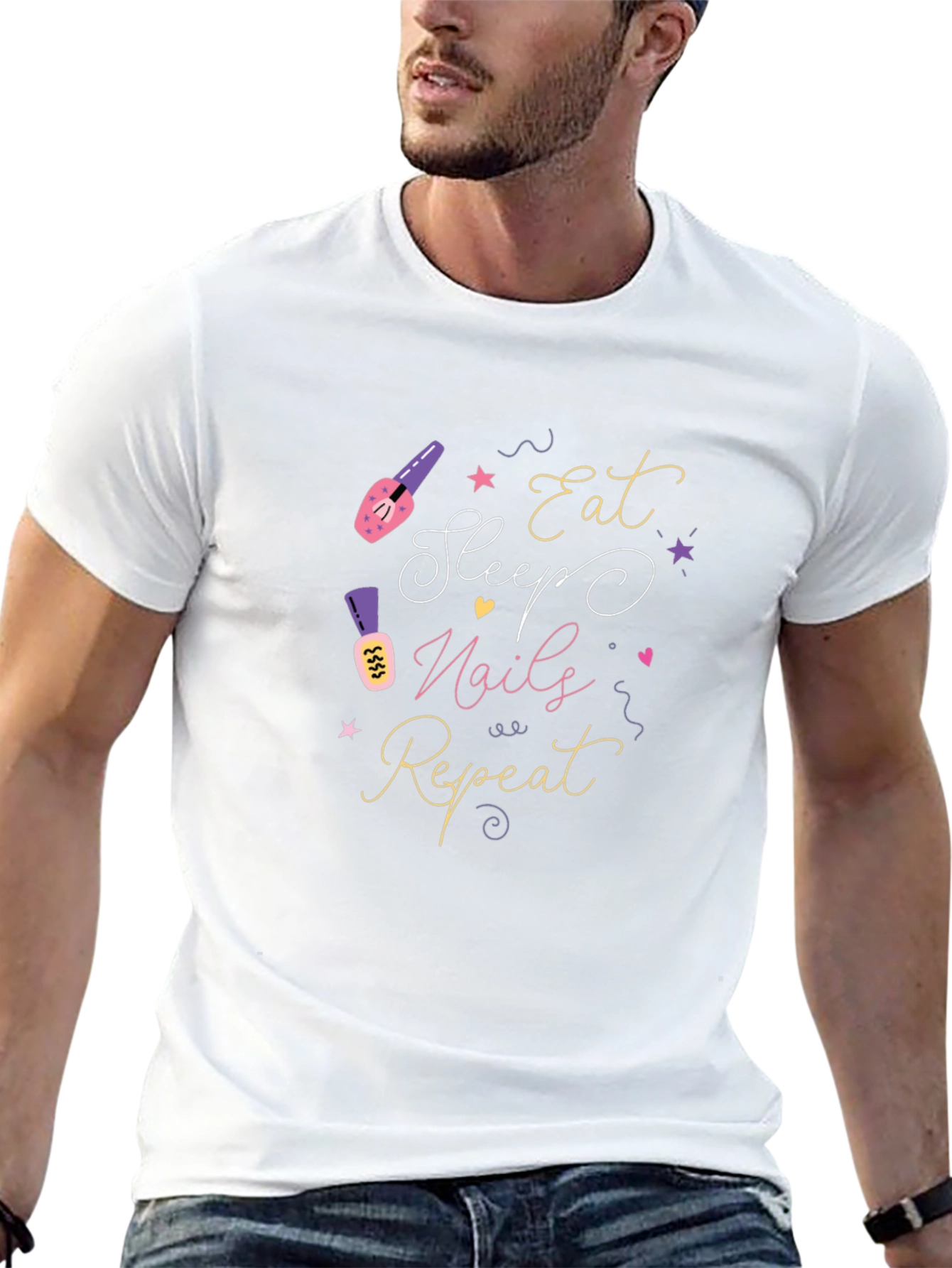 Eat Sleep Nails Repeat Graphic Tee