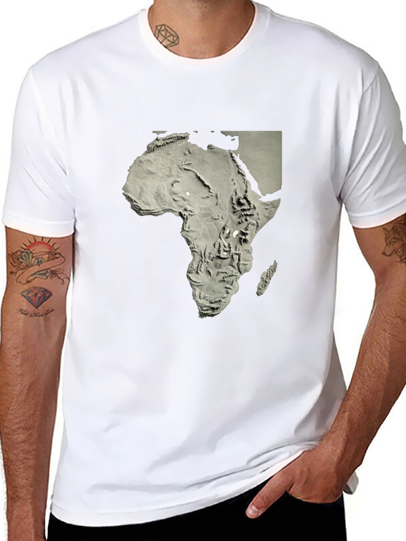 Africa Topographic Map T-Shirt - Unique Continent Design