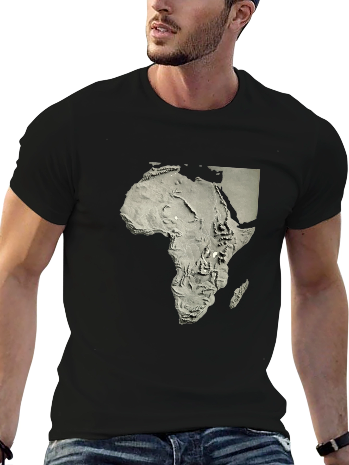 Africa Topographic Map T-Shirt - Unique Continent Design