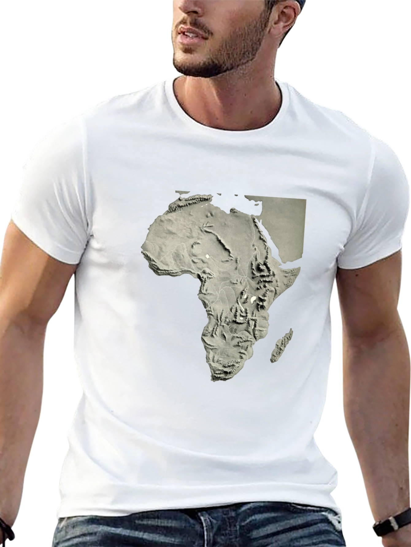 Africa Topographic Map T-Shirt - Unique Continent Design