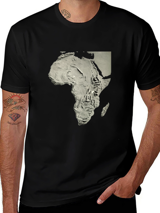 Africa Topographic Map T-Shirt - Unique Continent Design