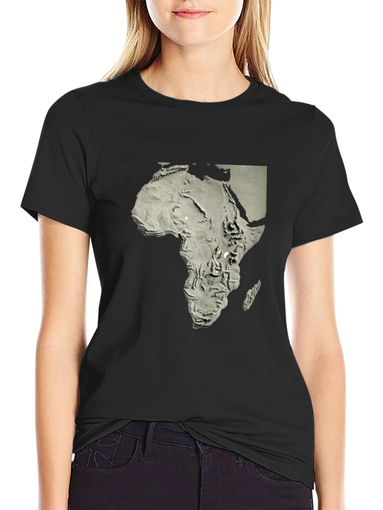 Africa Topographic Map T-Shirt - Unique Continent Design