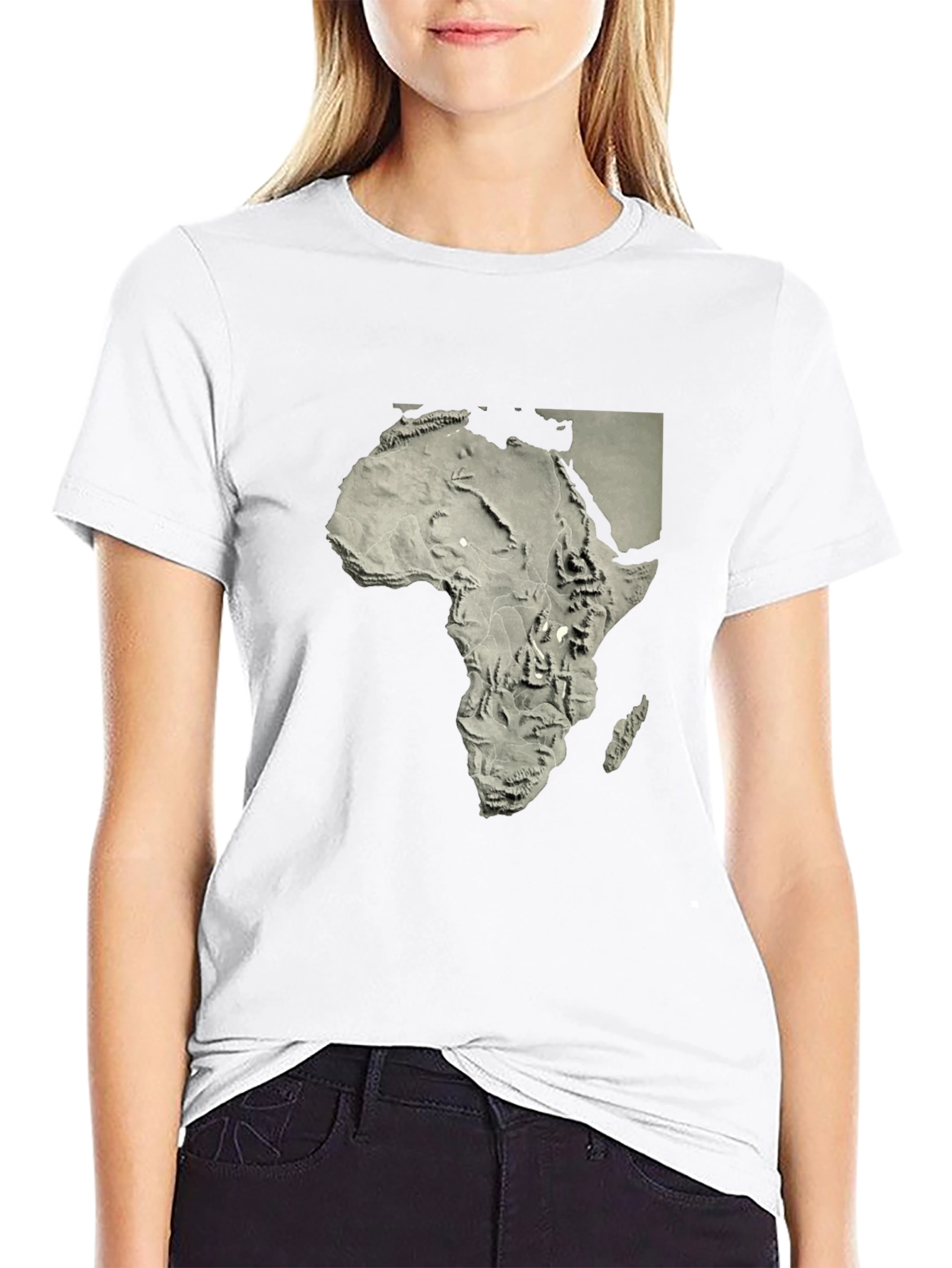 Africa Topographic Map T-Shirt - Unique Continent Design