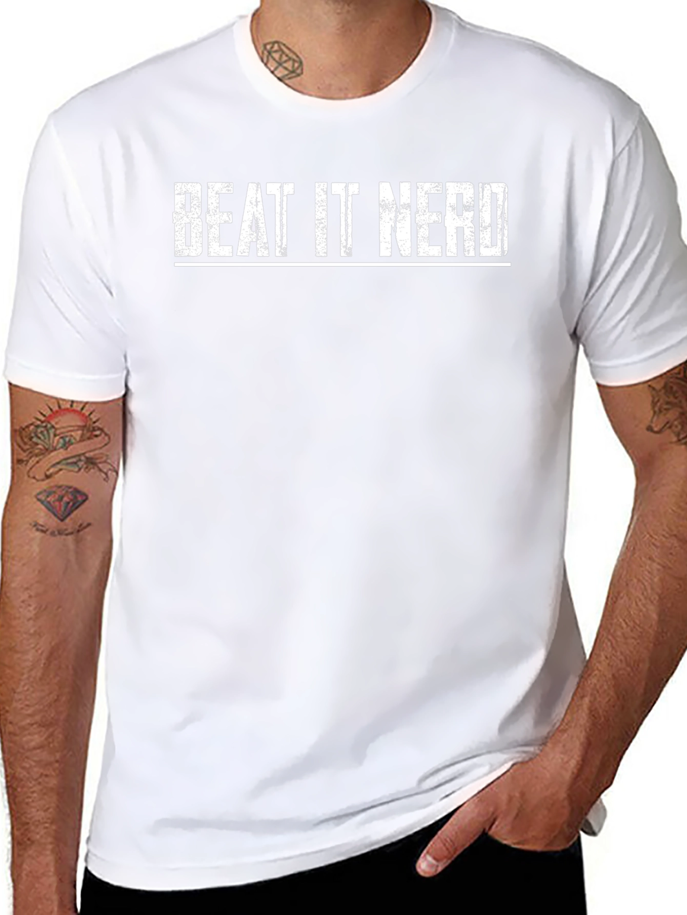 Beat It Nerd Graphic T-Shirt - Black