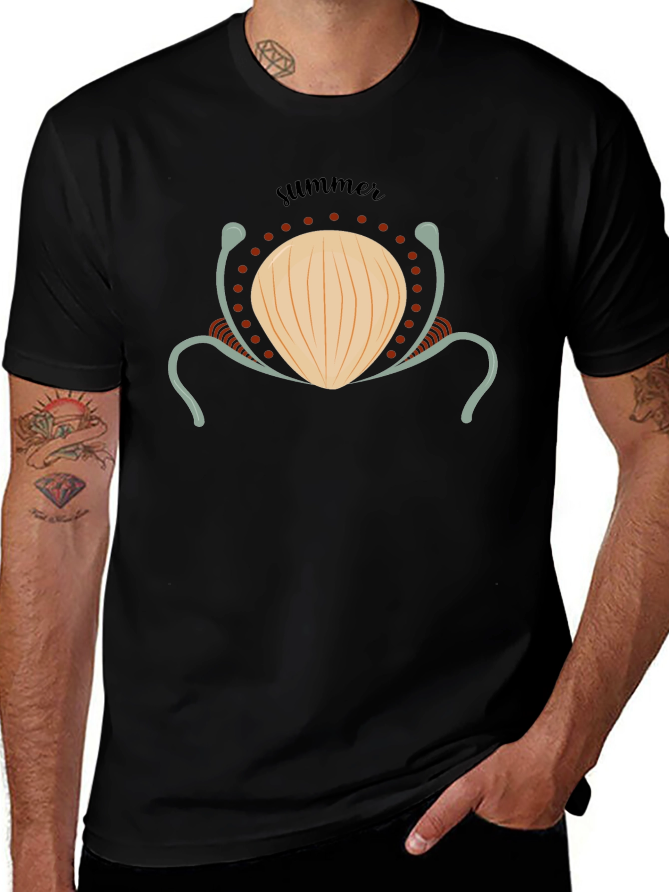 Summer Shell Graphic Tee - Black